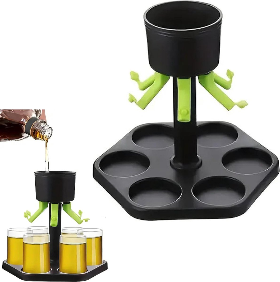 Shot Fountain - Shot Dispenser - Drink Dispenser - Shot Dispenser - Alcohol Dispenser - Shot Glasses - Drinks - Game - Party - For 6 Shot Glasses - For 6 People New Year New Year's Party Drinking Games - For Cocktail Party, Drinking Games - Image 1