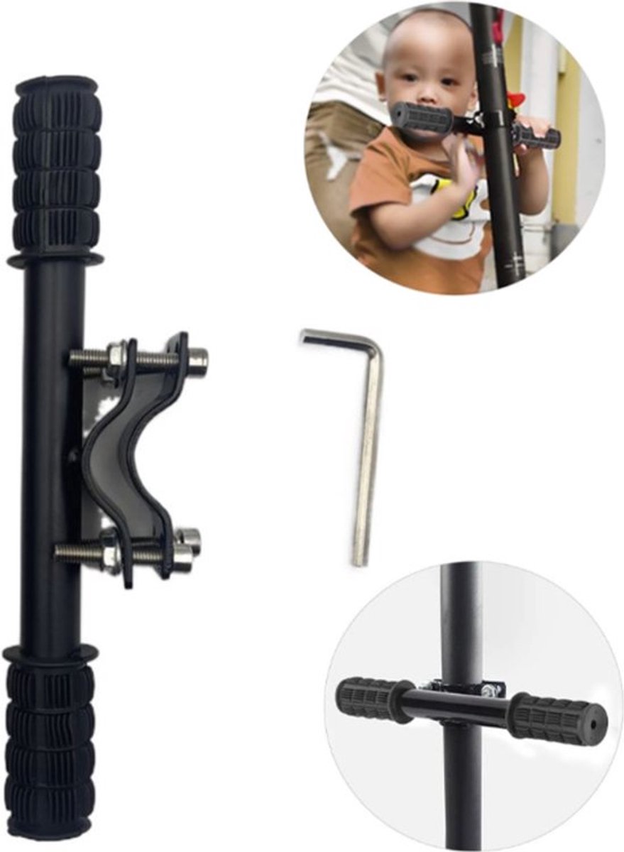 Child Handlebar Stem - Extra Child Handlebar for Front Seat - Secure Grip on the Bike - Handlebar Bracket for Bicycle Accessories - Backrest Bikes - Armrest Frame - Easy to Install - 23cm - Black - 1 Piece - Image 1