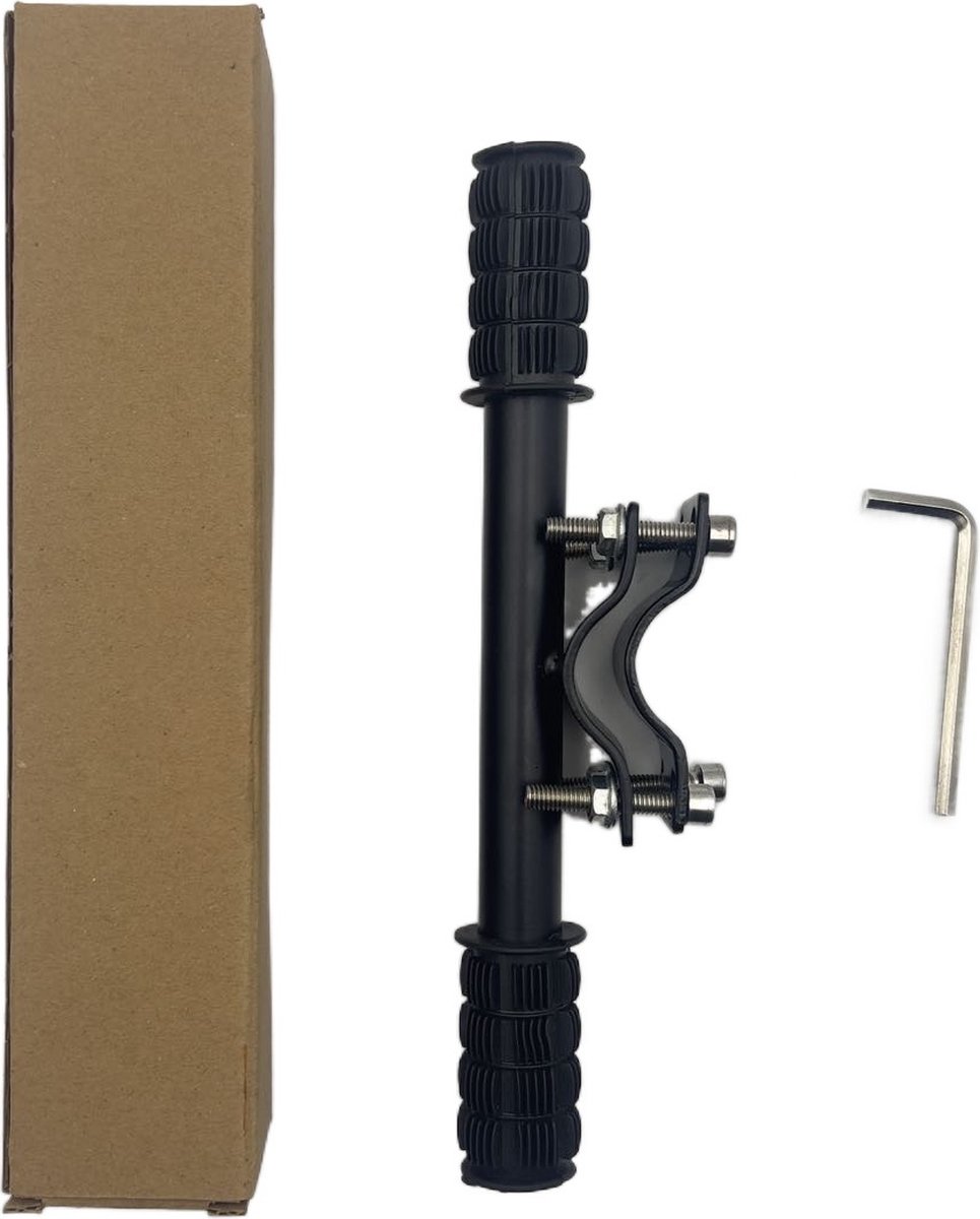 Child Handlebar Stem - Extra Child Handlebar for Front Seat - Secure Grip on the Bike - Handlebar Bracket for Bicycle Accessories - Backrest Bikes - Armrest Frame - Easy to Install - 23cm - Black - 1 Piece - Image 2