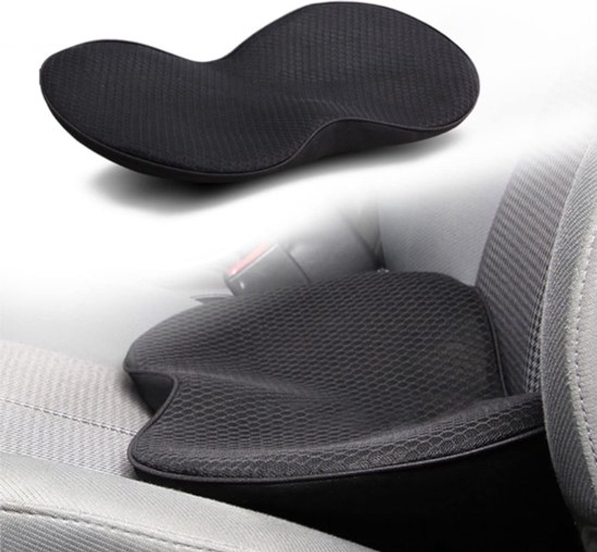 Car Wedge Cushion - Seat Cushions - Memory Foam Car Seat Cushion - For Office, Car, and Wheelchair - Memory Foam Lumbar Support - Ergonomic Tailbone Cushion Wedge Cushion - Sciatica and Pain Relief - Black - 1 Piece - Image 1