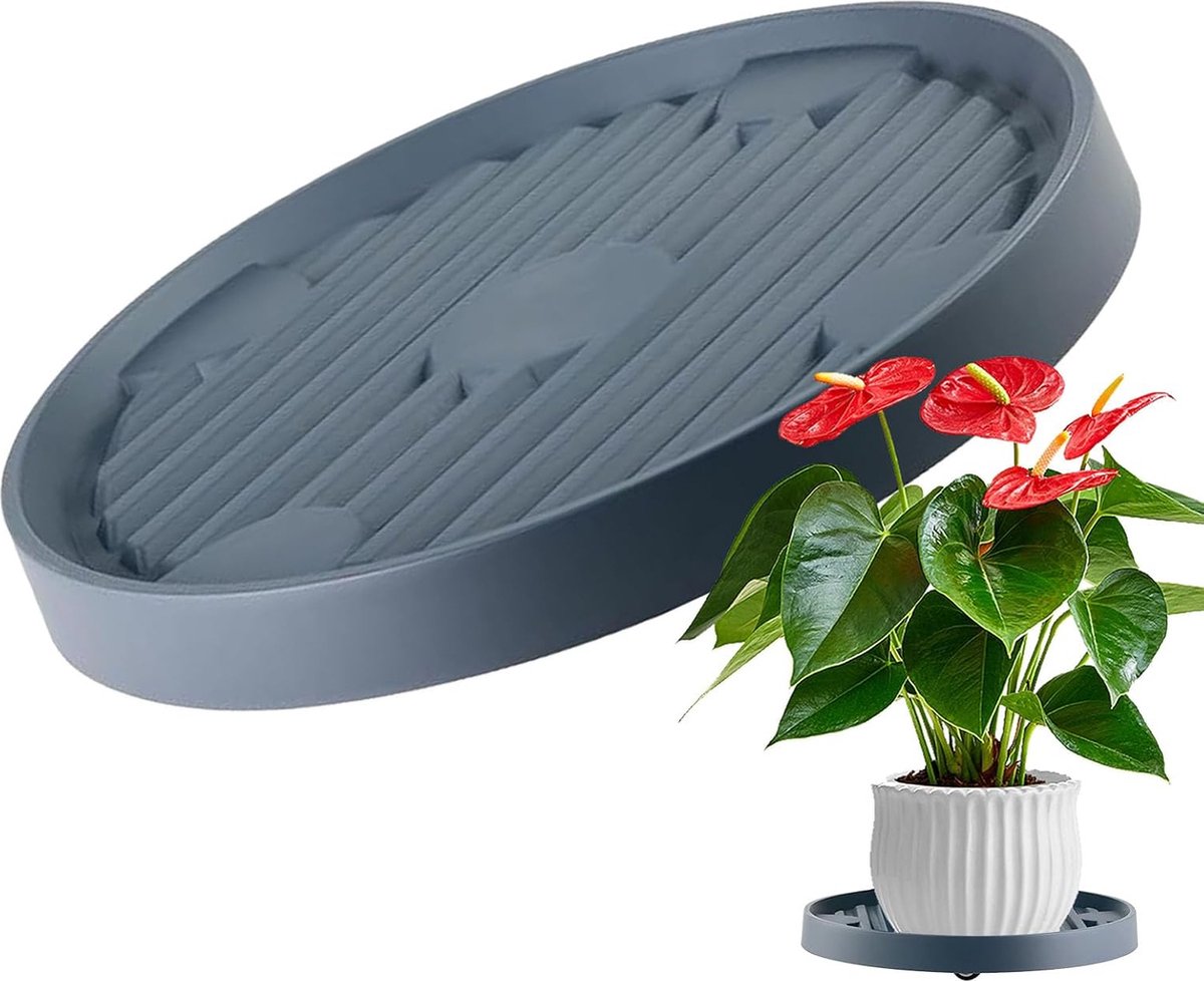 Round Flowerpot Mover - 19.3 Cm - Rolling Plant Pallet - Round Dark Grey Saucer With 4 Wheels - Plant Stand Planter Caddies - For Moving Potted Planters - For Garden, Patio, Courtyard, Terrace - Load Capacity 40 Kg - 1 Piece - Image 1