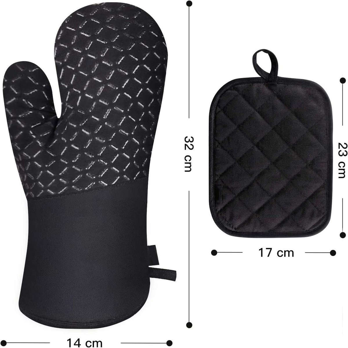 Oven Mitts - 4-piece - Professional Oven Gloves - Practical Pot Holders - Cooking Gloves - Heat Resistant - Christmas Gift - Fire Retardant - heat - insulation - Comfortable - Safe - very for Festivals / Parties / Baking / Grilling - Image 5
