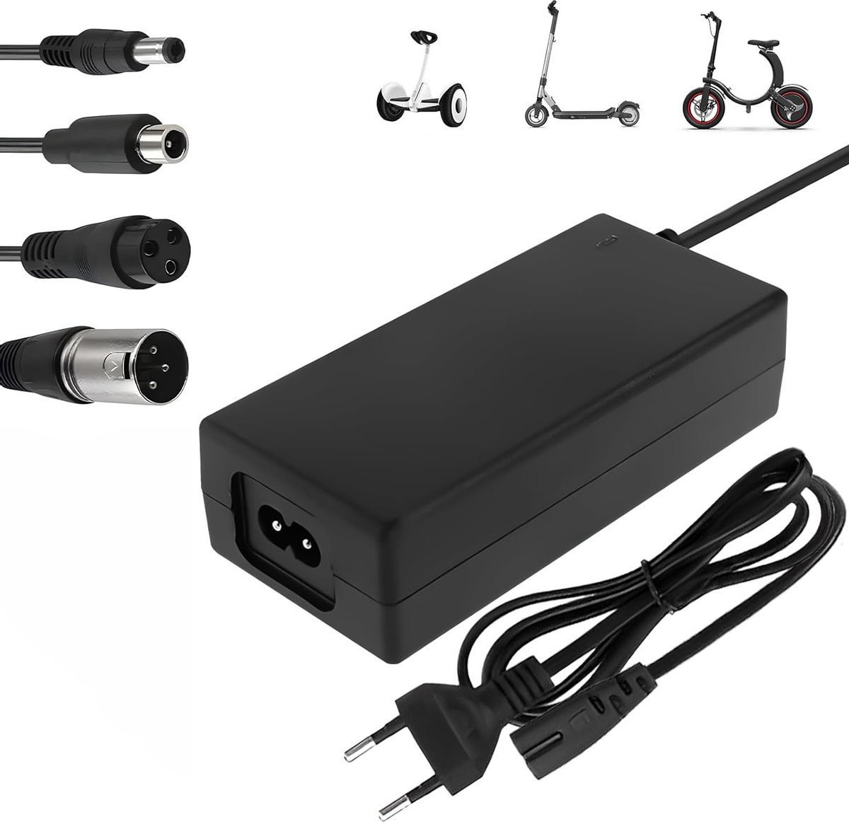 Electric Bike Charger - Charger for Electric Scooters - 36V/42V 2A Universal Charger - With 4 Battery Charger Connectors - Battery Charger - Hoverboard Drift Trikes - Electric Scooter Hoverboard Balance Bike - Suitable for Xiaomi Mi Mijia M365 - 84W Max - Image 1