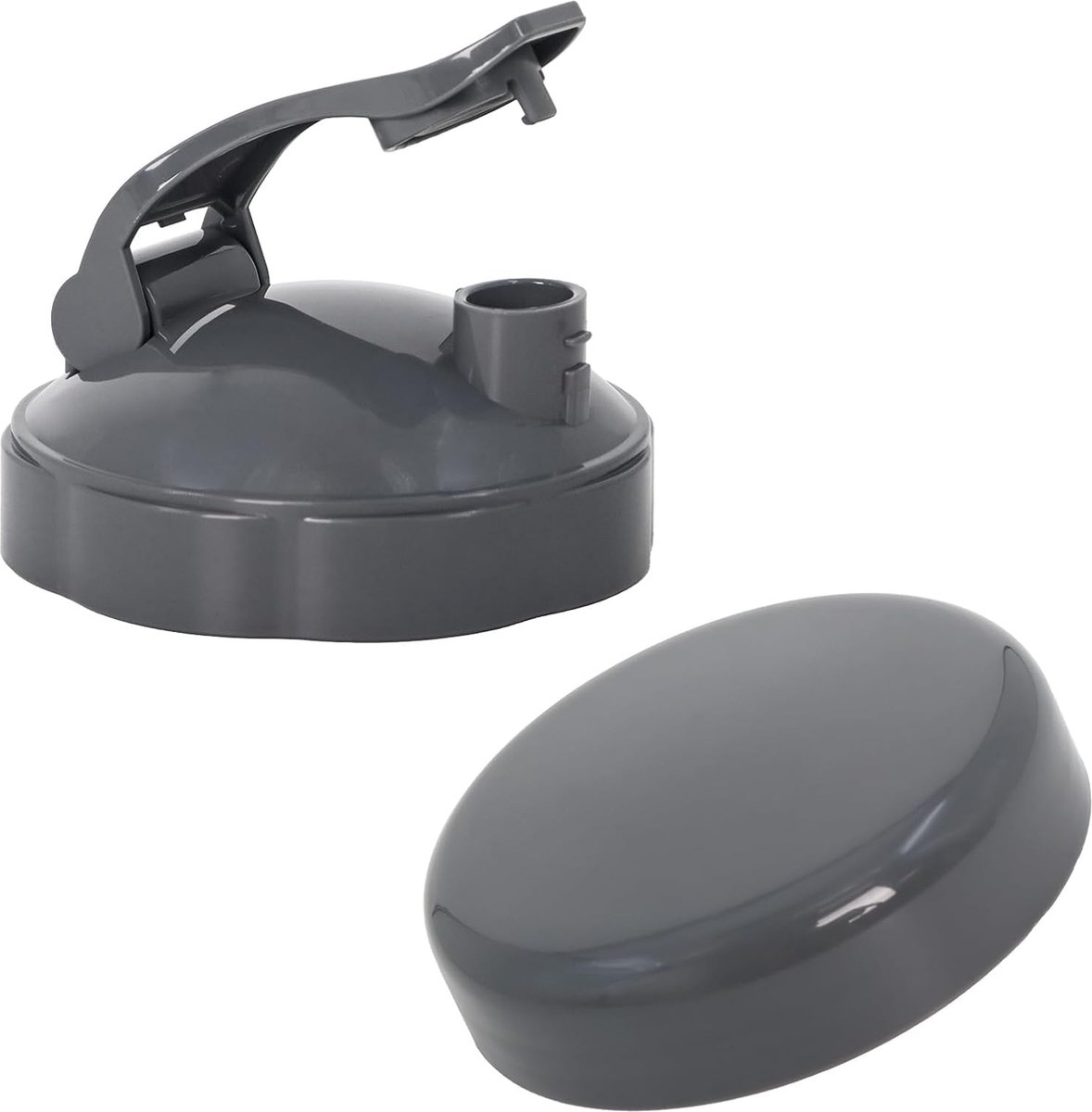 Resealable Cup Lids and Flip-Top To-Go Lid - 2 Pieces - Replacement Parts Suitable for 600w and 900w Nutribullet Blender 32/24/18oz Cups Cup Lids - With Rubber Gasket - Seal - For On the Go - Image 1