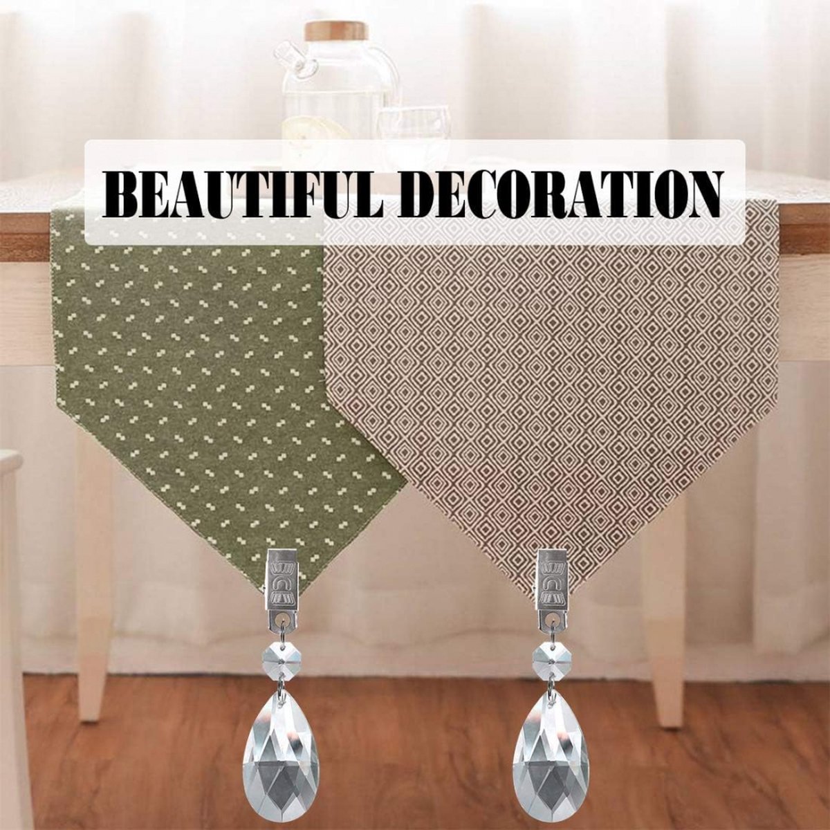 Tablecloth Weights - 8 Pieces - Tablecloth Weights - Garden Oilcloth/Tablecloth Weight Balls - Tablecloth Weighters - Weighted Tablecloth Hangers - Metal Clip - For Picnic Tables - Keep Tablecloths in Place - Image 3