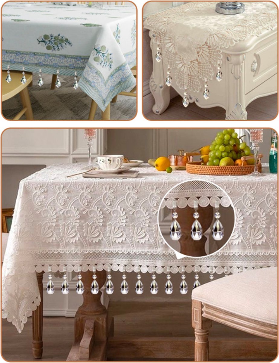 Tablecloth Weights - 8 Pieces - Tablecloth Weights - Garden Oilcloth/Tablecloth Weight Balls - Tablecloth Weighters - Weighted Tablecloth Hangers - Metal Clip - For Picnic Tables - Keep Tablecloths in Place - Image 4