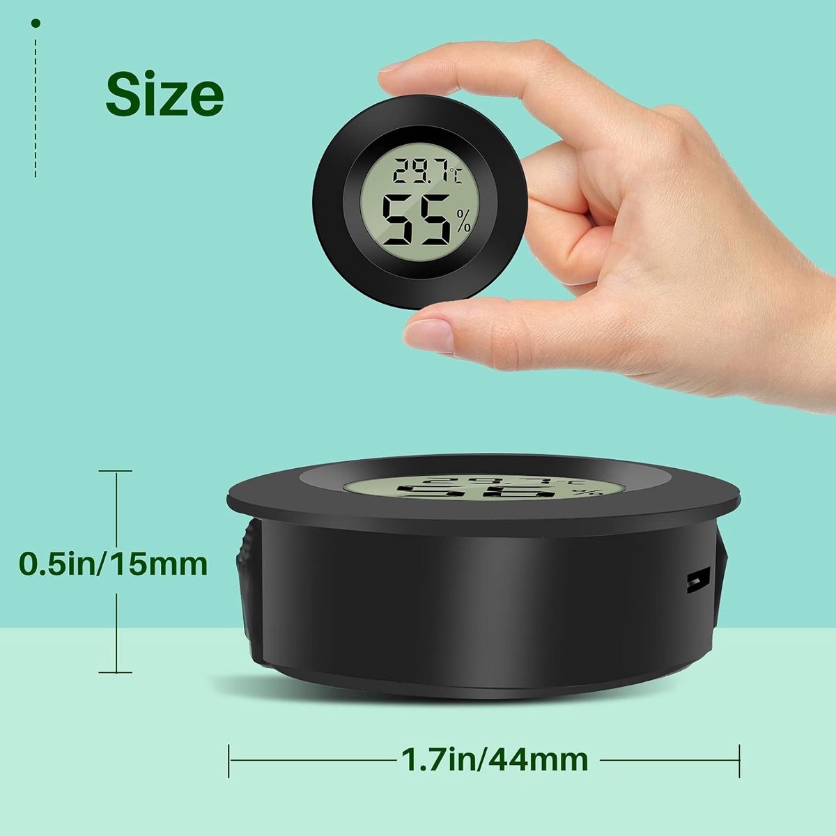 Professional Thermometer - Hygrometer - Mini - Batteries included - Indoor Hygrometer - Digital Indoor Thermometer - Garden - Garden Equipment - Universal - Practical - Durable - High quality - very suitable for Garden / daily use - Image 5