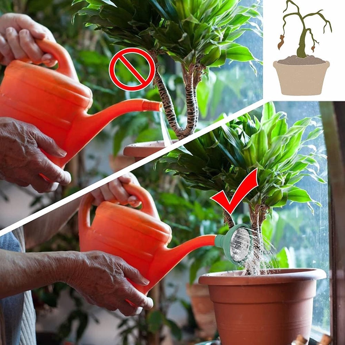 Spray Nozzle - 4 Pieces - Shower Head - Separate Shower Head - Shower Head for Watering Can - Separate Shower Head - Plant Watering Can - Outdoor Watering Cans - For Watering Can 22mm - For Watering Garden Plants Flowers - Indoor and Outdoor - Green - Image 2