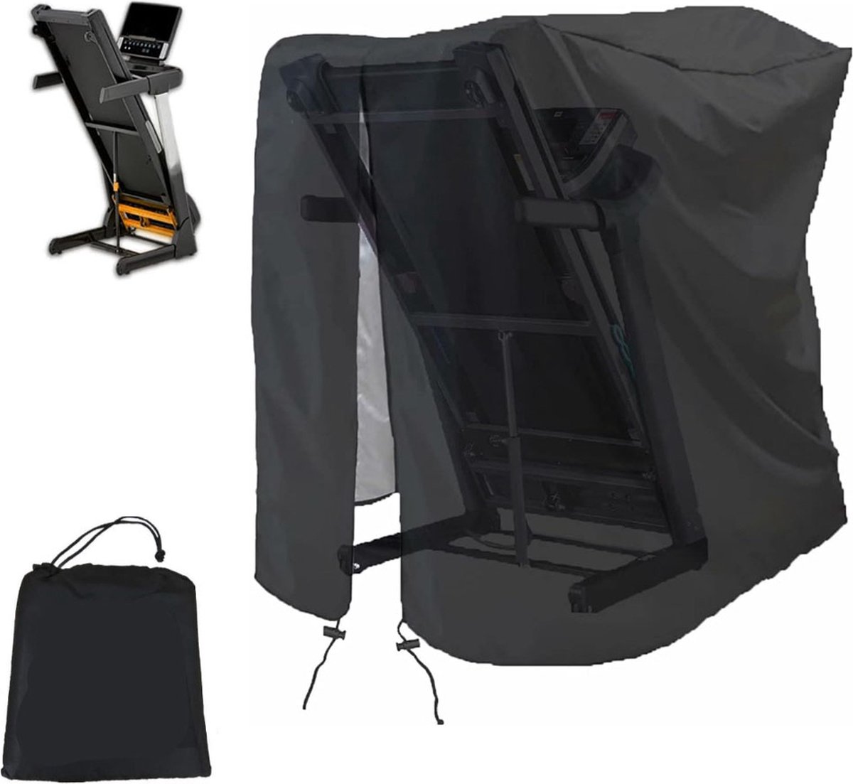 Waterproof Treadmill Cover - Treadmill Protective Cover - With Storage Bag - Weatherproof - 117 x 97 x 168 CM - Treadmill Cover - Treadmill Cover With Zipper - Foldable Treadmill Cover - Oxford Fabric - Not Easy to Tear - Image 1