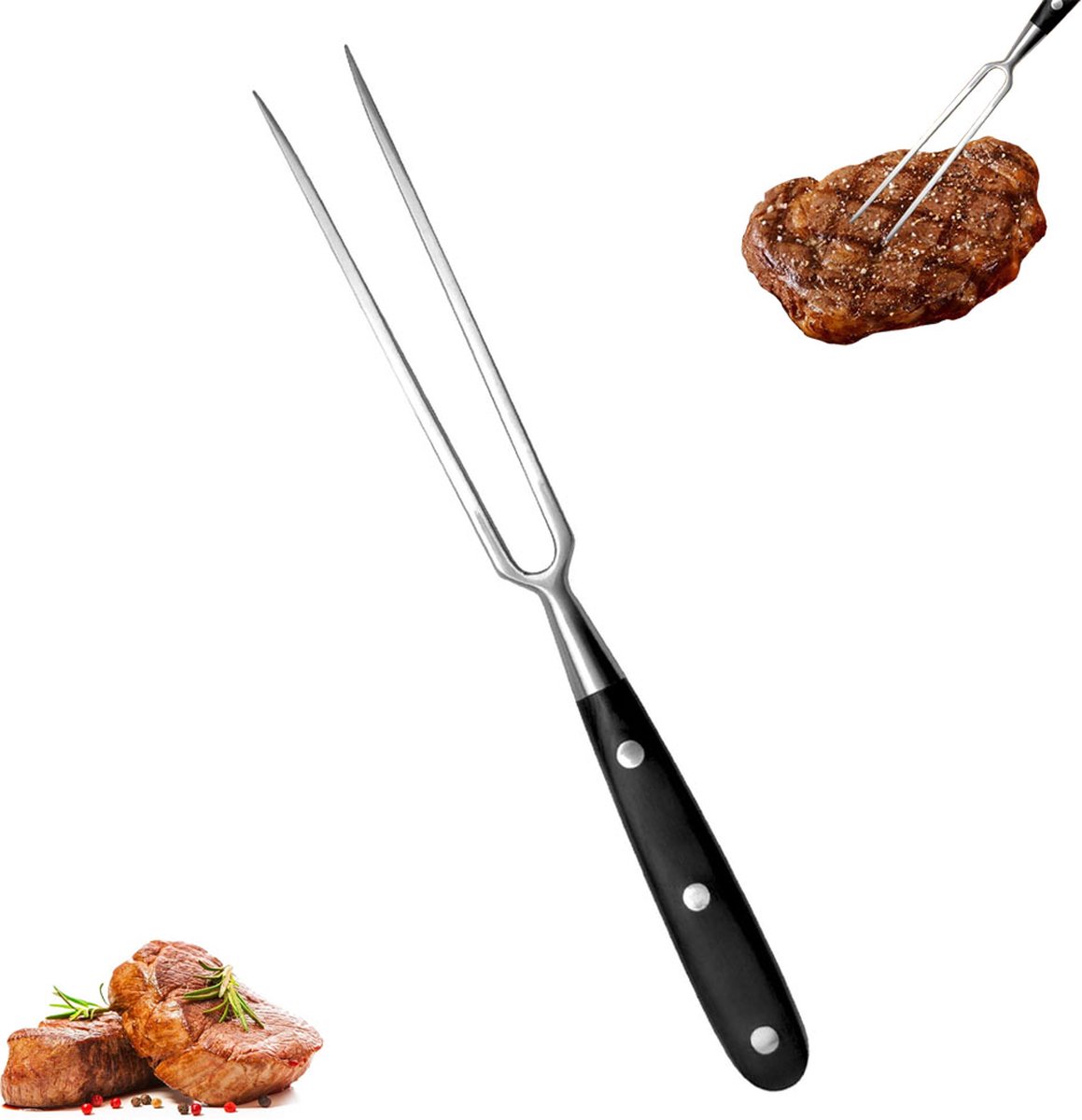 Waffle Fork - Meat Fork - Stainless Steel - Marshmallow Skewers - Serving Fork - 30 Cm - Waffle Iron Accessory - Waffle Maker Accessory - Carving Fork - Waffle Fork - Kitchen Utensils - Cooking Utensils - With Heat-Resistant Handle - For Grill Kitchen Roa - Image 1