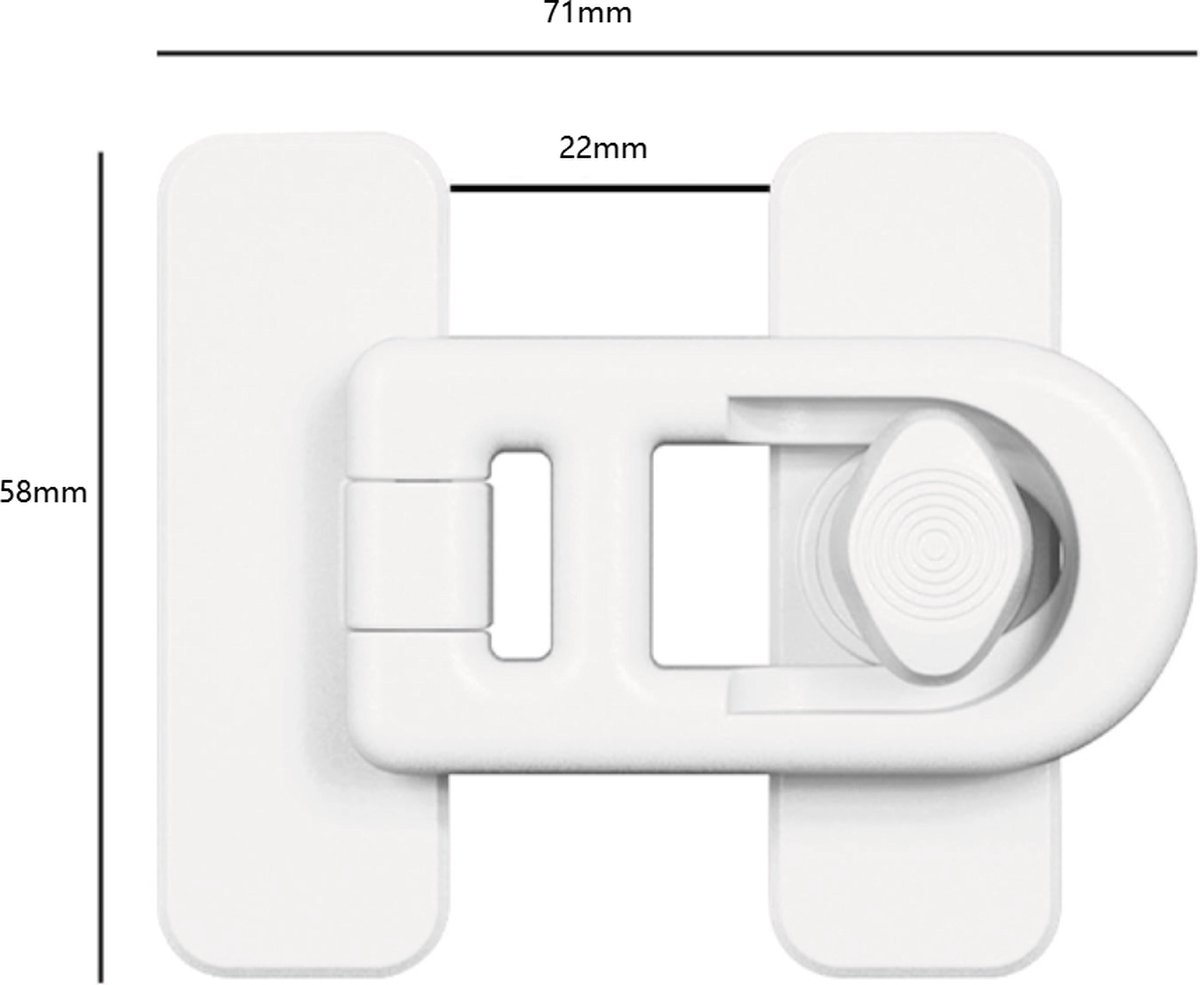 Child Locks for Cabinets - Child Security - Child Lock for Cabinet - Refrigerator Locks - Baby Safety Oven Door Lock - For Kitchen Cabinets, Appliances, Wardrobes, Refrigerator and Oven - White - 1 Piece - Image 5