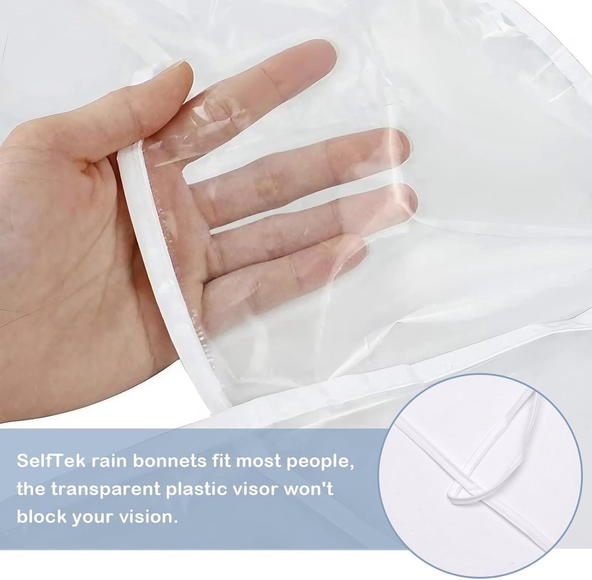 Waterproof Hat - 2-Piece - Portable Rain Cover - Protect Your Hair - Rain Hat - Head Umbrella - Foldable - Rain - Rainproof - Outdoor - White and Black - for Festival / Halloween / World Cup / King's Day / Daily / Travel / Camping / Concert - Image 2