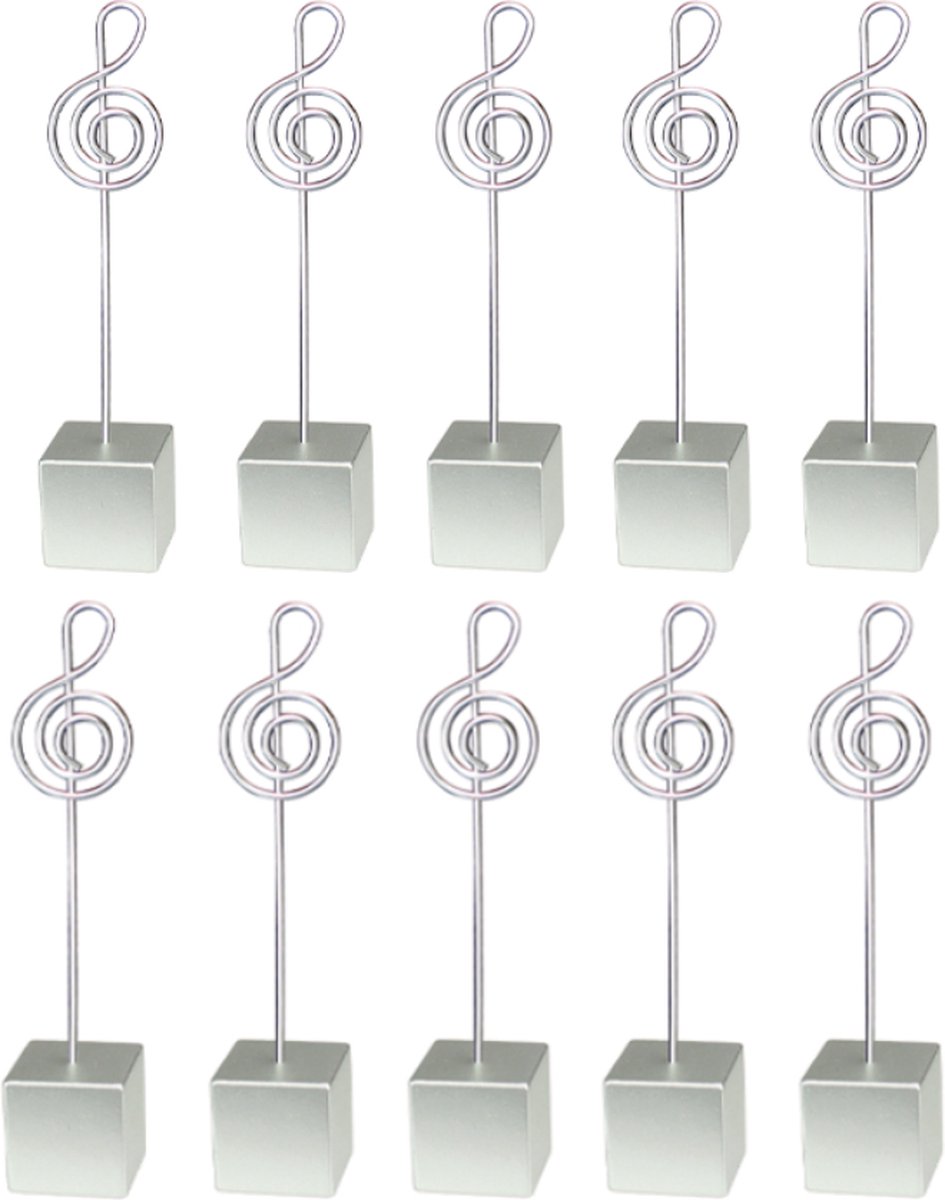 Photo Holders - Clip Photo Holders - Photo Holder with Clip - Memo Holder - Table Card Holders - For Guest Gifts, Weddings, Births, Baptisms, Birthdays, Christmas, Communion - Silver - 10 Pieces - Image 1