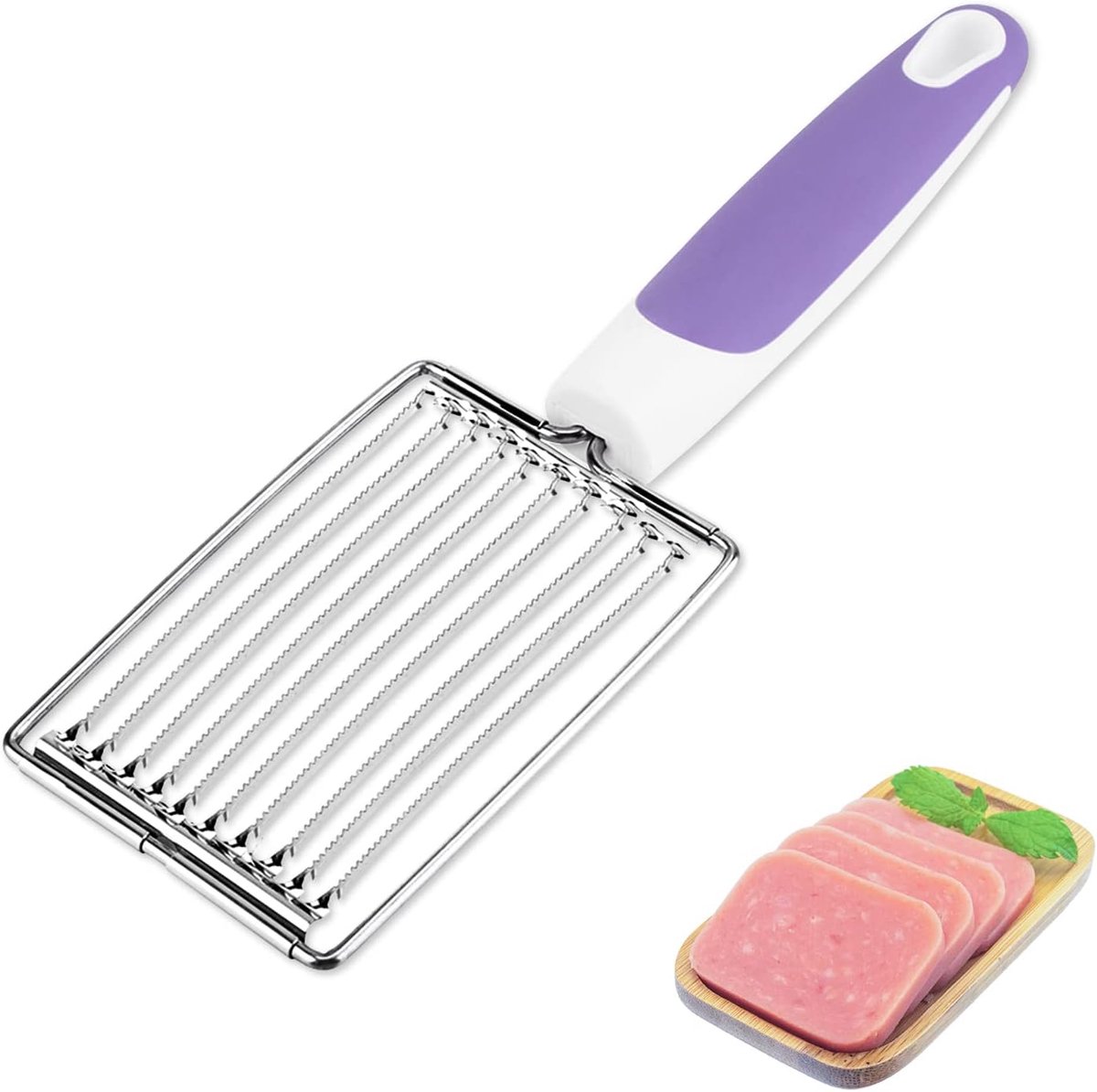 Egg Slicer - Professional Lunch Meat Slicer - Multifunctional Boiled Egg Slicer - Potato Slicer - Tomato Slicer - Ham Slicer - Fruit Slicer - Mushroom Slicer - robust - stainless steel - Image 1
