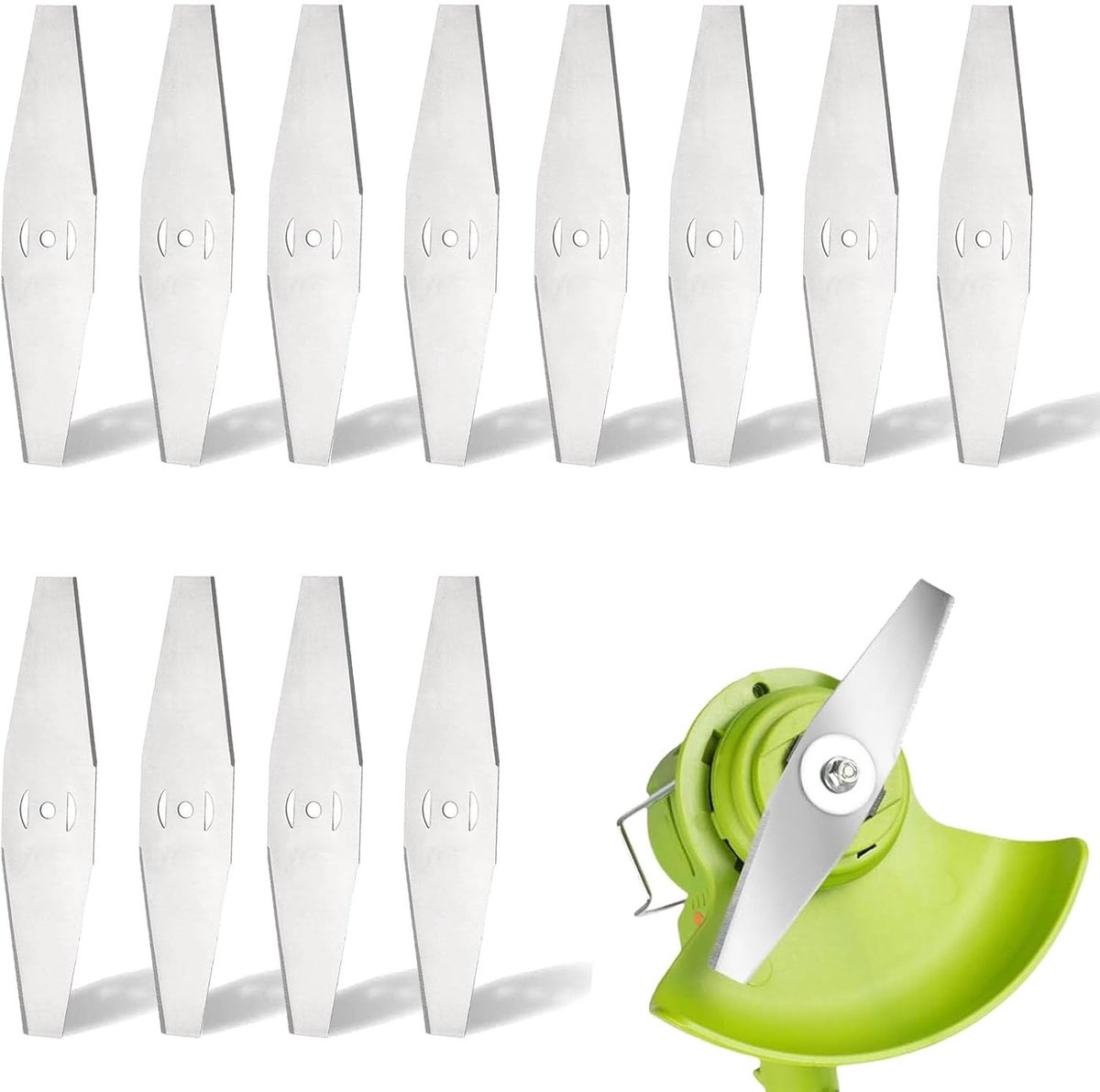 12 Pieces - Grass Trimmers Replacement Blade - 15cm General - Grass Trimmer - Brushcutter - Replacement Blades - Replacement Small Blades - Metal Grass Trimmer - Accessories - Blades - Small Blades - Suitable For All Common Lawn Mowers, Brushcutters and B - Image 1