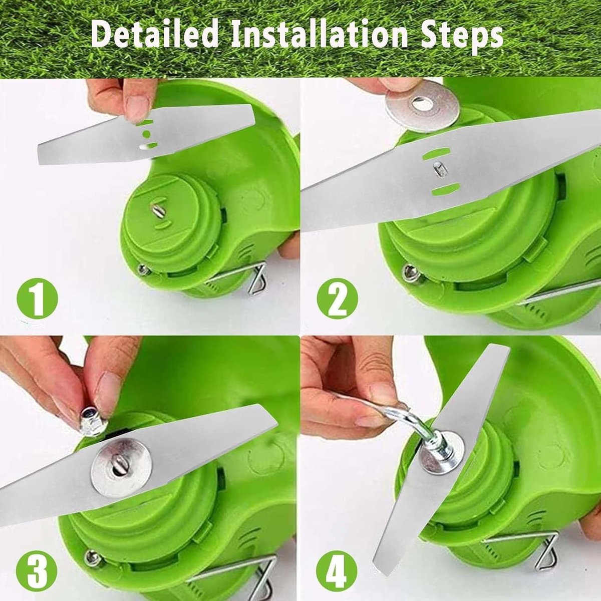 12 Pieces - Grass Trimmers Replacement Blade - 15cm General - Grass Trimmer - Brushcutter - Replacement Blades - Replacement Small Blades - Metal Grass Trimmer - Accessories - Blades - Small Blades - Suitable For All Common Lawn Mowers, Brushcutters and B - Image 3