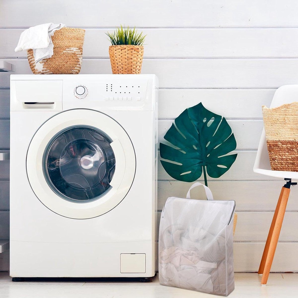 Laundry Bags 2 Pieces - Laundry Bags - Laundry Nets - Laundry Bags with Zippers - Protect Your Laundry and Washing Machine - 50x40x10 Cm - Large Laundry Net - Mesh Laundry Bags with Zippers - Reusable Laundry Bag with Handle - For Home, Dormitory, Hotel, - Image 2