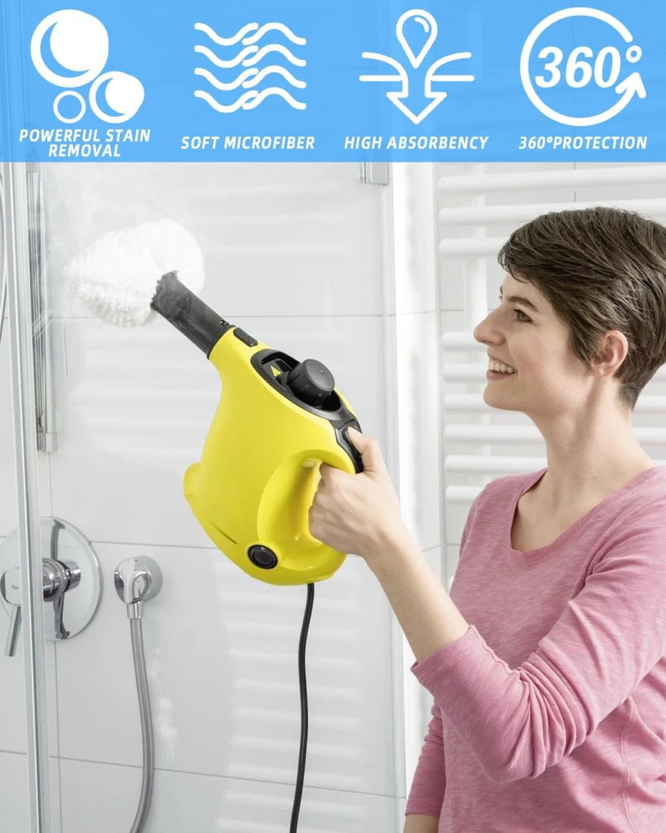 Accessory Set Suitable For Kärcher Easyfix Sc1, Sc2, Sc3, Sc4 & Sc5 - Steam Cleaner Accessories - Replacement Microfiber Cloths - Mop Pad - 8-Piece - Replacement Parts - Powerful Stain Removal - Hard-to-Reach Places - Image 3