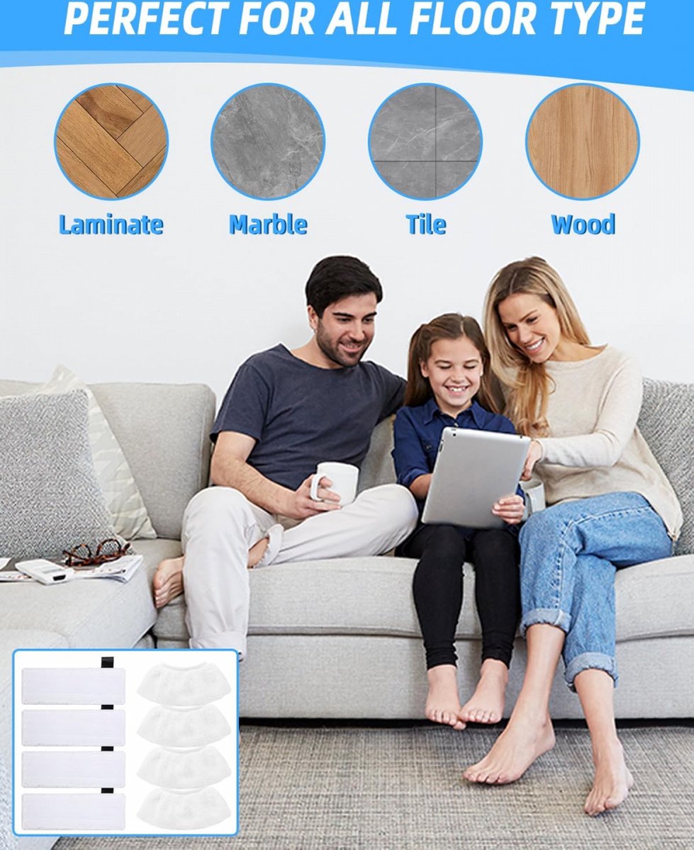 Accessory Set Suitable For Kärcher Easyfix Sc1, Sc2, Sc3, Sc4 & Sc5 - Steam Cleaner Accessories - Replacement Microfiber Cloths - Mop Pad - 8-Piece - Replacement Parts - Powerful Stain Removal - Hard-to-Reach Places - Image 4