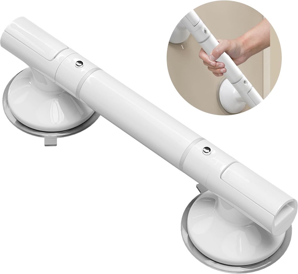 Bathroom Grab Bar 35 cm - Bath Grab Bar - Shower Grab Bar - Fluorescent - Bathroom and Shower Grab Bar with Suction Cup - Moisture-Resistant - Safety Grab Bar - Handle for the Elderly and Children - Handle / Wall Grab Bar for Bathroom / Shower / Toilet - - Image 1