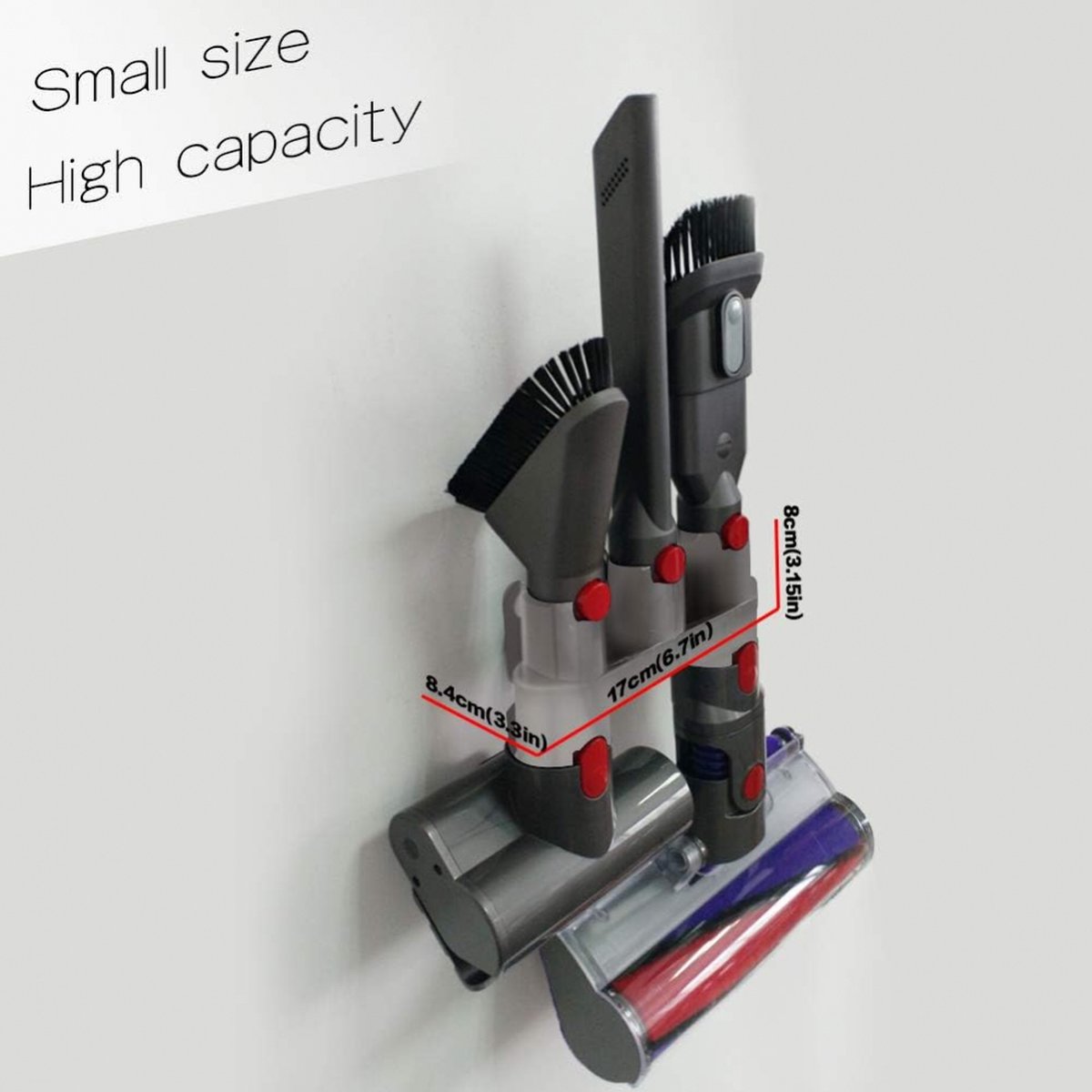 Wall Mount Suitable for Dyson Vacuum Cleaner V7/V8/V10/V11 Accessories - Suspension System - Wall Bracket - Wall Holder - Wall Mount - Docking Station - Can Hold 5 Accessories - Mounting Materials Included - Image 3