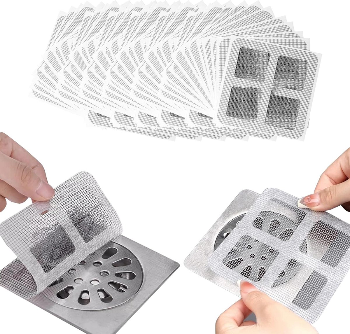 Insect Screen Repair Set - 50 Sheets - Self-Adhesive - Insect Screen Repair Tape Pieces - 10cm x 10cm - Window Screen - Repair Fly Screen - Insect Screen Tools - For Repairing Windows and Doors - Fiberglass - Sink Accessories - Kitchen - Bathroom - Image 1