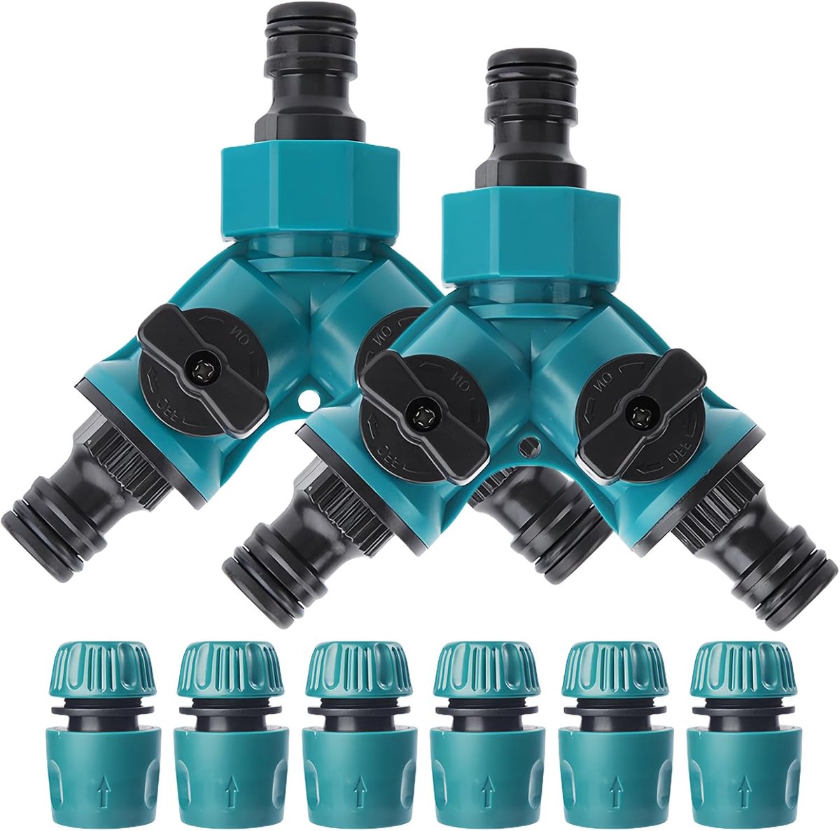 Y-Piece Tap Splitter - 2-Way Y-Manifold with 2 Separate Shut-off Valves - 2-Way Y-Manifold for a G 3/4