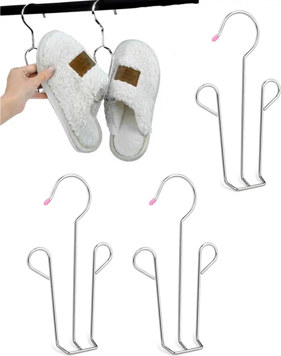 3x Shoe Rack - Drying Rack - Shoe Hook - Stainless Steel Shoe Rack - For 3 Pairs of Shoes - Silver - Laundry Rack - Laundry Racks - Drying Racks - Clothes Hanger - Washing / Shoe Drying - Running Shoes / Casual Shoes / Leather Shoes - Image 1