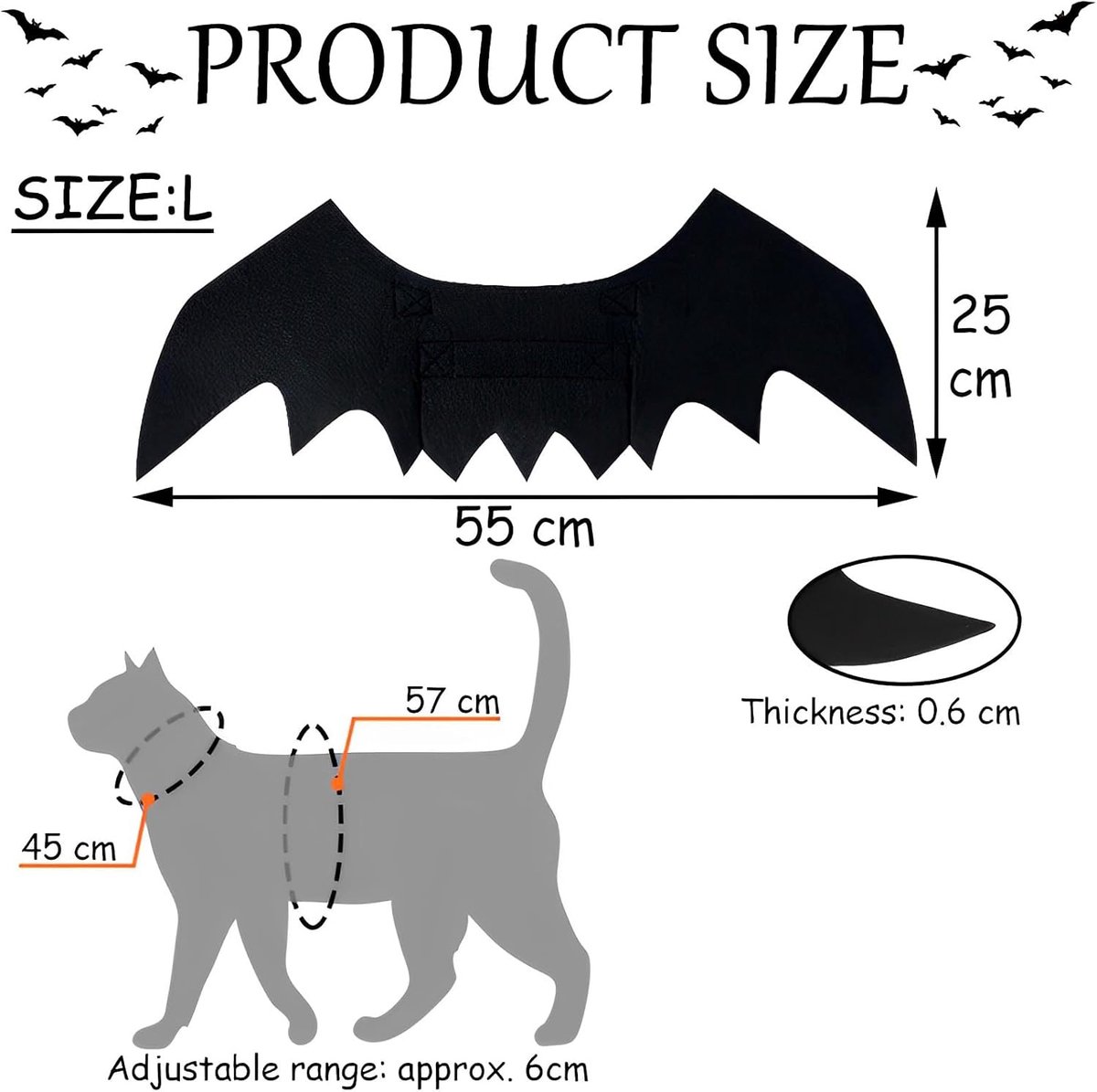 Dog - Cat - Creative Animal Clothing - Dog Costume - Halloween - Christmas - Bat Wings - Cat Clothing - Christmas Clothing - Bat Wings Costume - Black - for Home / Party / Festival / Christmas / Halloween / Christmas - Image 4