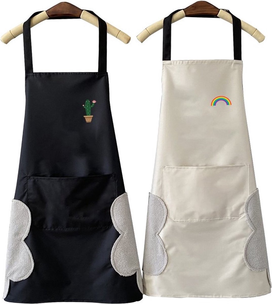 Kitchen Apron - 2 Pieces - Professional Cooking Apron - For Ladies and Gentlemen - Hospitality Apron - Easily Adjustable - Pottery Apron - Painting Apron - Crafts - For Men's Workshops - Denim Aprons - Bartenders - Carpenter's Apron - Barbecue Aprons - Image 1
