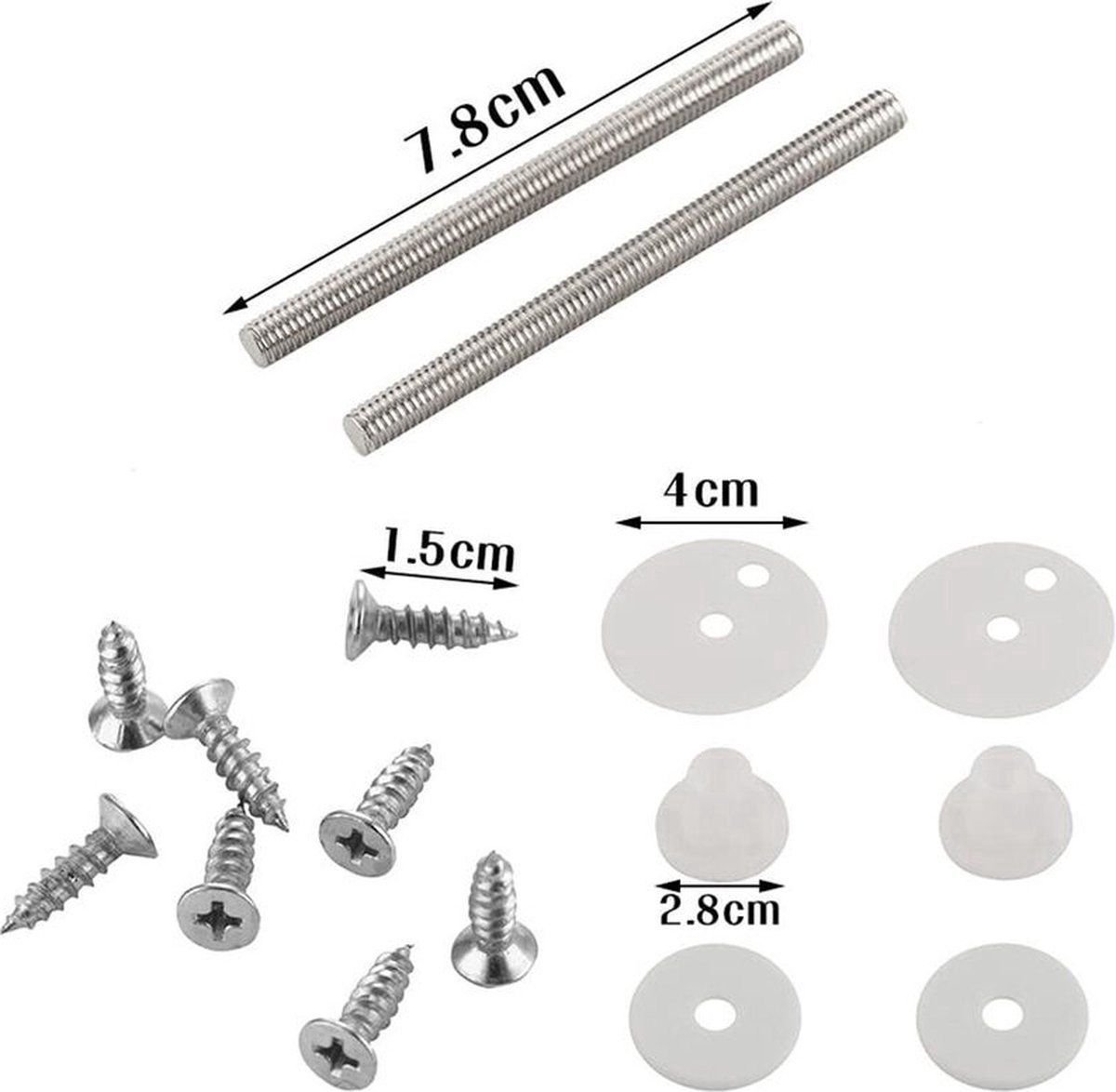 Toilet Seat Hinges Fittings - Mounting Set for Wooden, Resin, and MDF Toilet Seats - Image 3