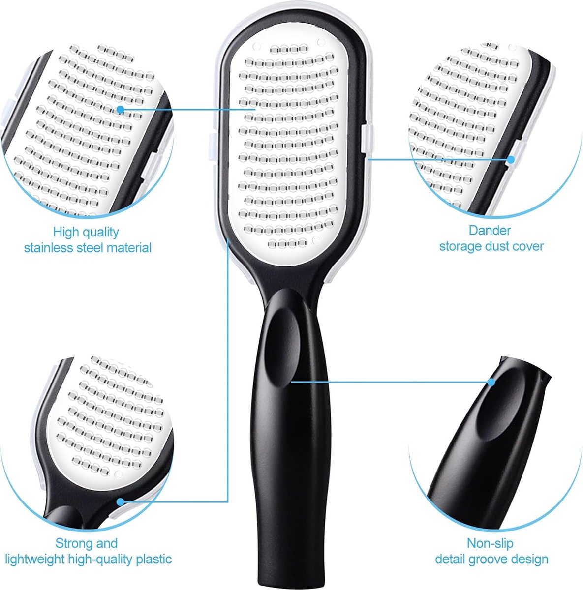 Professional Foot File - 2 Pieces - Callus File - Callus Rasp - Callus Shaver - Professional Callus Removers - Pedicure - Callus Rasp - Ergonomic Design - Stainless Steel - For Wet and Dry Use - Foot Care Callus - Callus Remover - Black and White - Image 5