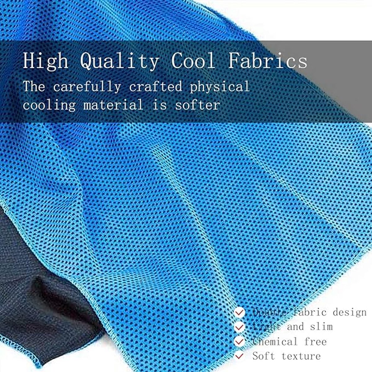 Three-pack cooling towels - Cooling microfiber - Polyester - Sports towel - Cooling towel - Fast-drying and sweat-wicking - Includes a portable silicone sleeve - Suitable for fitness, outdoor activities, and sports - Unisex - Image 3