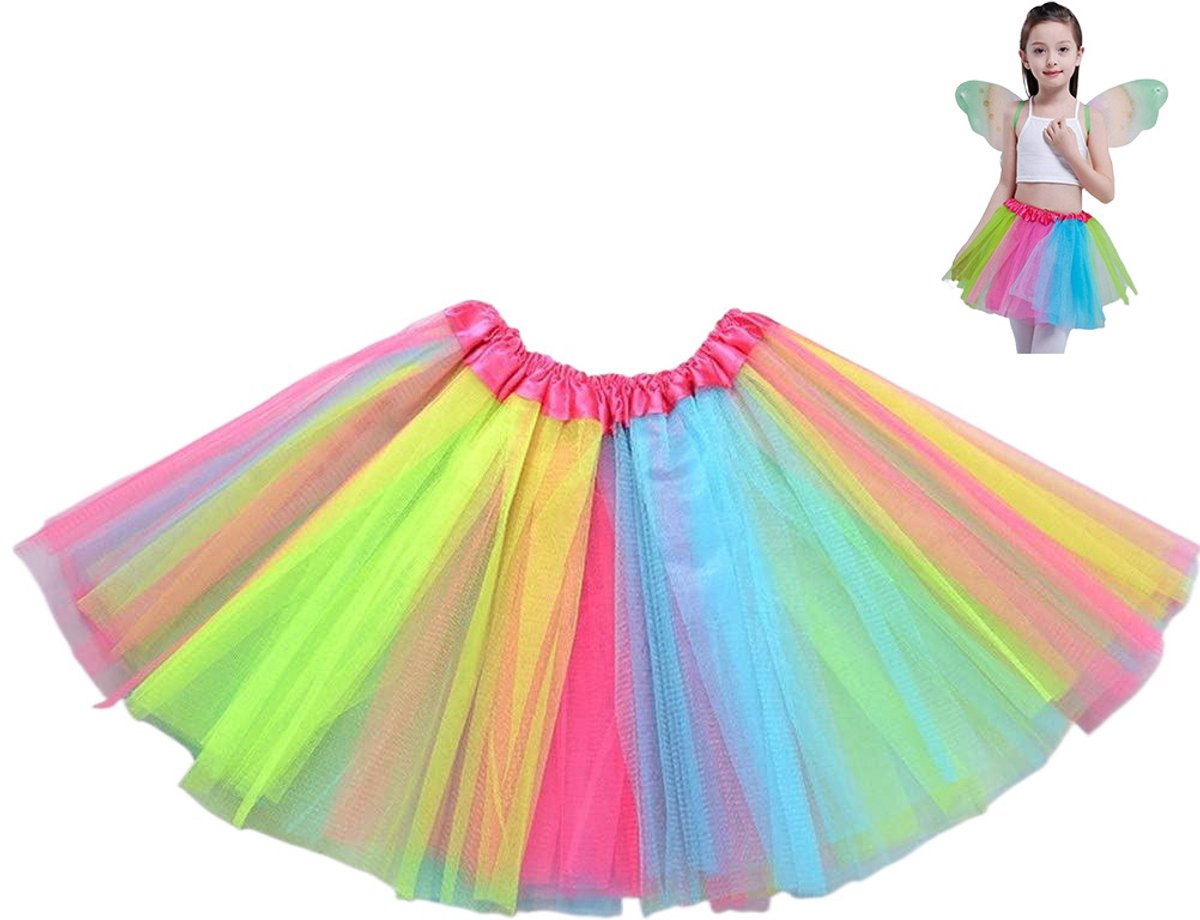 Skirt - Princess Dress - Rainbow Tutu - Colored Tulle Skirt - Rainbow Tutu Skirt - Princess Fancy Dress - Carnival Costumes - Fancy Dress - Girl - for Carnival /Party /Holiday /Halloween /Christmas Gifts - Image 1