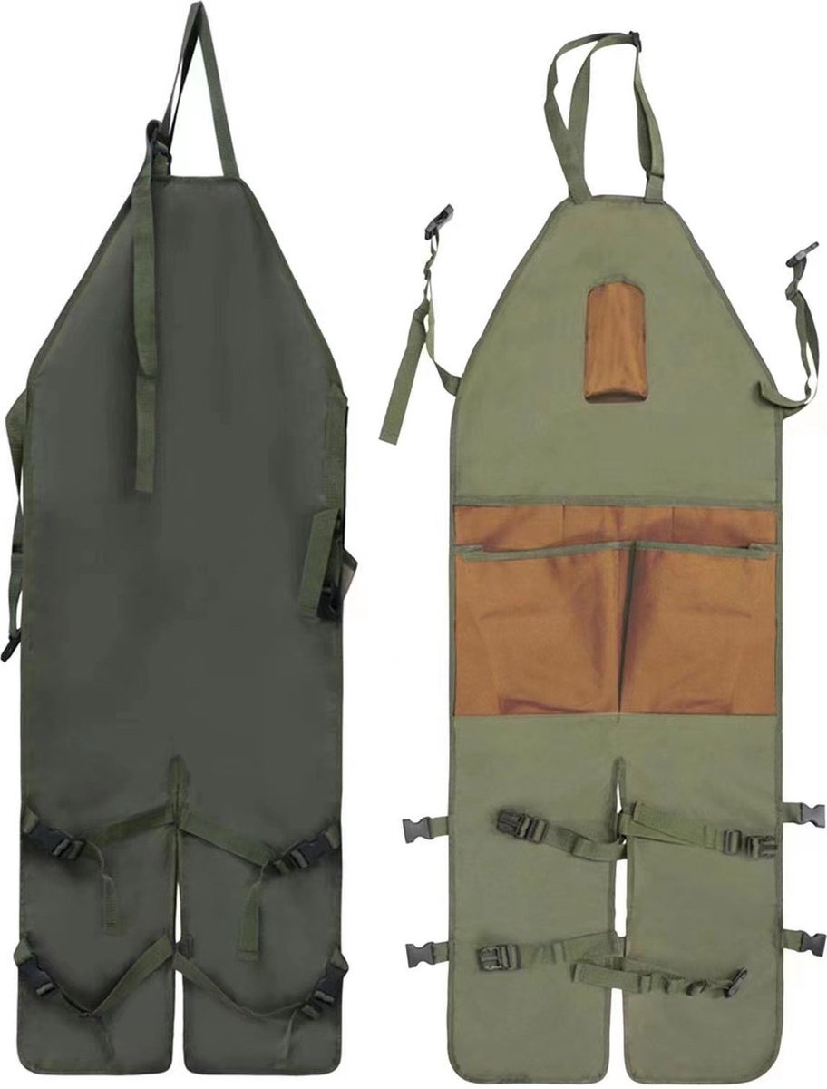 Apron - Work Apron - 6 Pockets - Adjustable - Durable - High Quality Oxford Cloth - Hobby Apron - Carpenter Apron - Canvas Apron - BBQ Apron - Garden Apron - Multifunctional Apron - Green - For Men's Workshop - Image 1