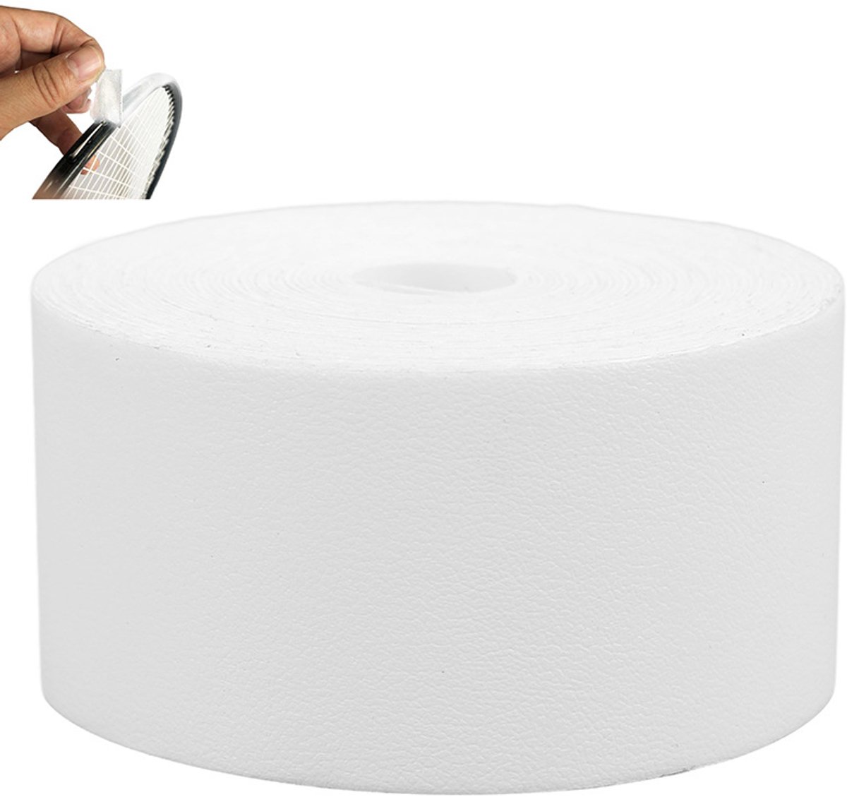 Tennis - Professional Tennis Racket Head Protection Tape - Thickened Racket Protection Tape - Frame Protector - Racket Accessories - Soft - Prevent paint from peeling - Universal - for Tennis/ Badminton/ Squash - 3.5cm x 5m - White - Image 1
