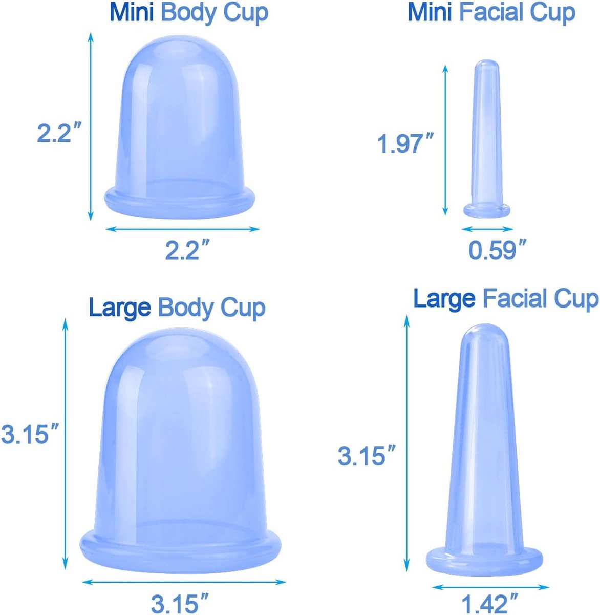 Cellulite Cups - Cupping For Cellulite - Premium Quality Cupping Set (7-Piece) - Cupping Cups - Full Body - Cupping Cups Massage - For Face, Arms And Legs - Blue - Vacuum Silicone Cupping Set - Anti-Orange Peel - Anti-Cellulite Massage - Image 5