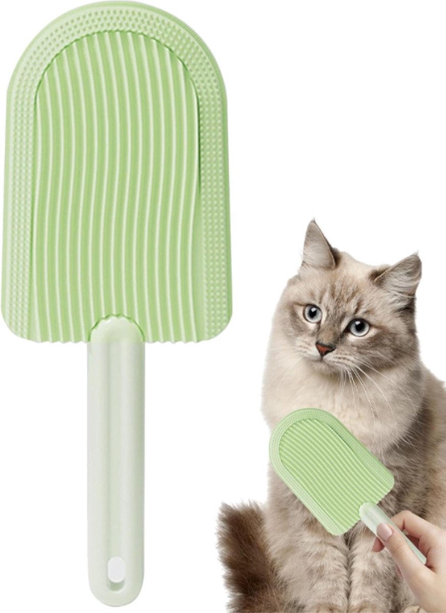 Pet Beauty Comb - Hair Remover - Pet Brush - Cat Comb - Dog Comb - Remove Floating Hair - Cat Hair Remover - Cleanable Floating Hair - Universal - For Cat And Dog - Remove Tangled Hair - Light Green - 1 Piece - Image 1