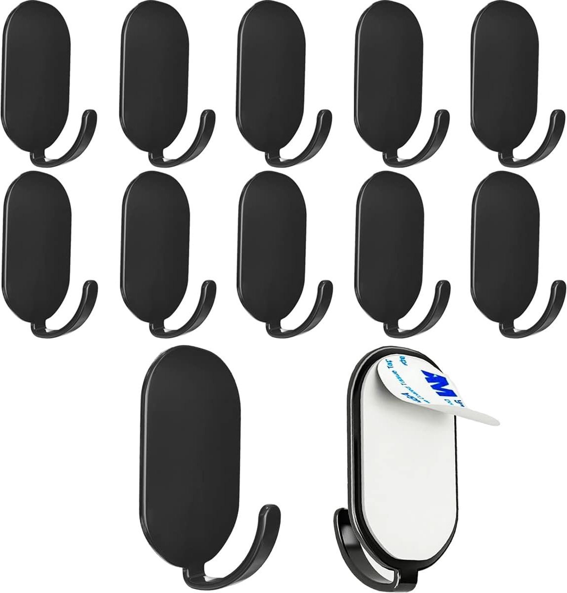 10 Self-Adhesive Hanging Hooks - Stainless Steel - Towel Hooks - Thicker - Wall Hooks - Stick-on Hooks - Towel Hooks - Multifunctional Hook - Clothes Hook - Traceless - Kitchen / Bathroom - Suitable for Various Wall Surfaces - Image 1