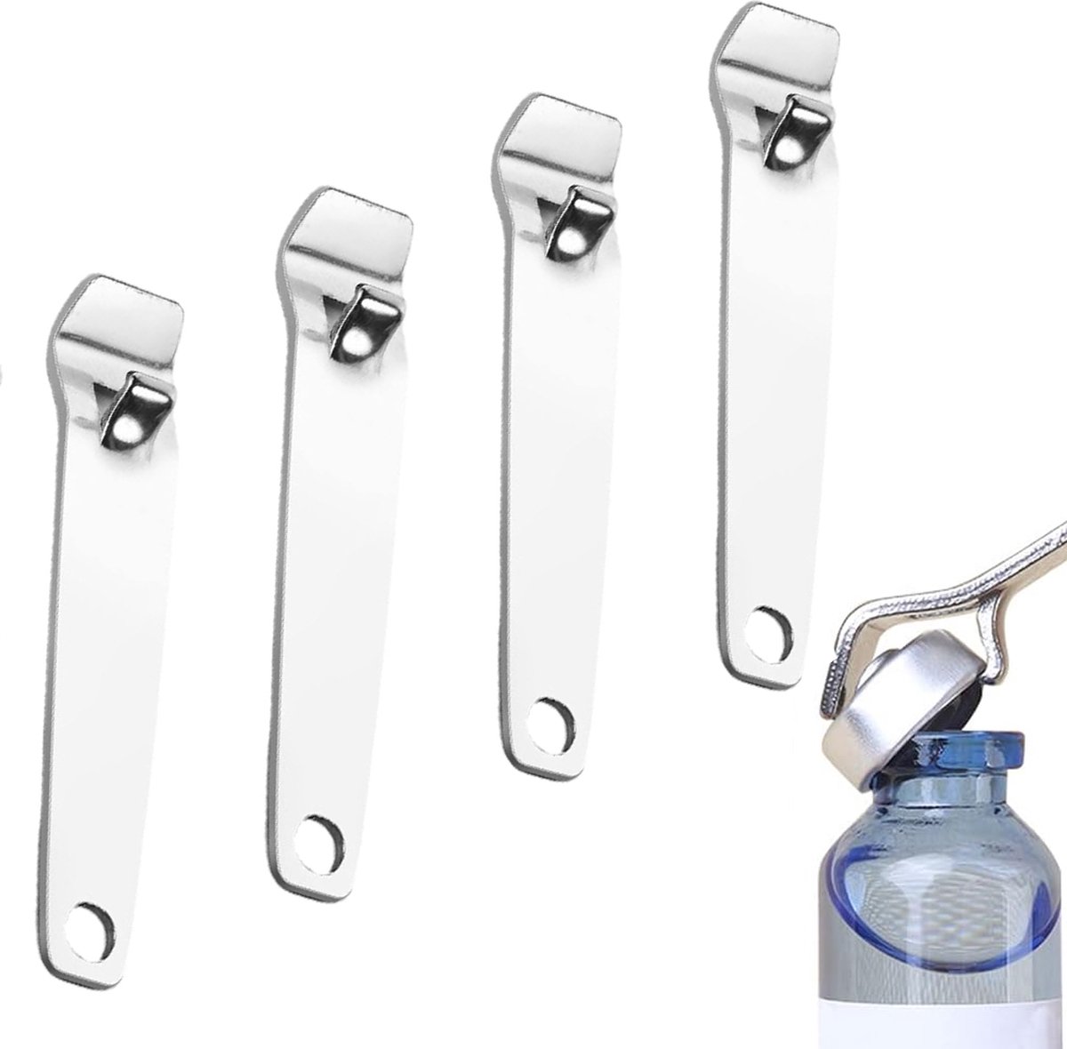 All-purpose opener - 4 pieces - Multifunctional opener - Jar opener - Bottle opener - Beer opener - Lid opener - Jar opener - Kitchen aid - Aids for the elderly - For oral liquids - Tool to remove caps from bottles and jars - Image 1