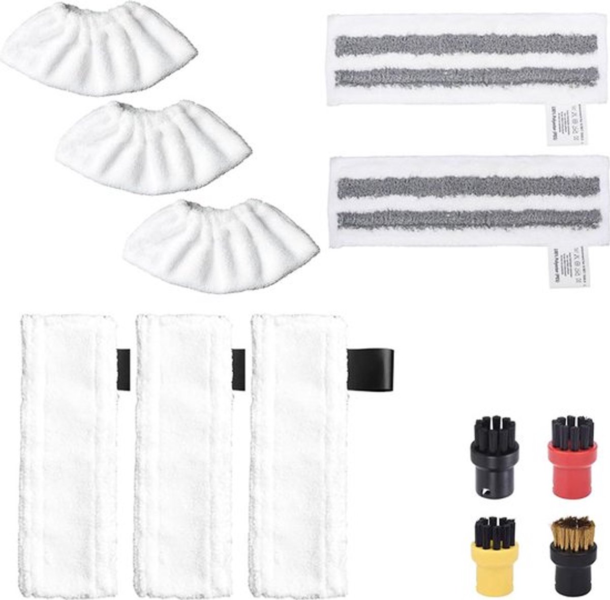 Accessory Set Suitable For Kärcher Easyfix Sc2, Sc3, Sc4 & Sc5 - Steam Cleaner Accessories - 12-Piece - Replacement Microfiber Cloths - Mop Pad - Steam Cleaner Brushes - Replacement Parts - Powerful Stain Removal - Image 1