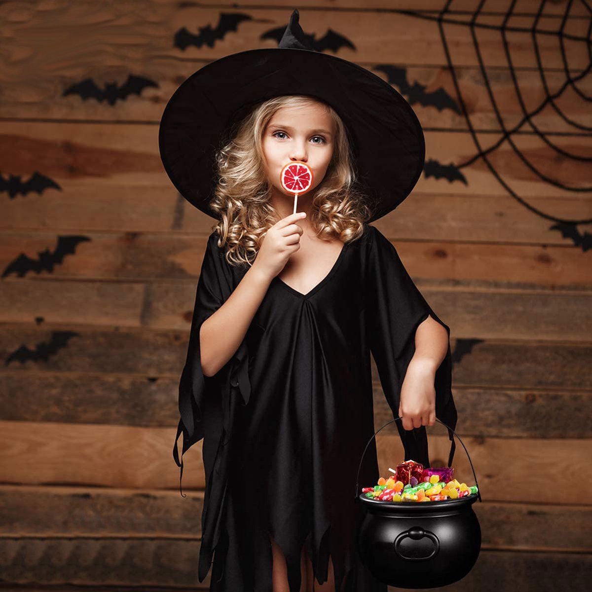 Halloween - Creative witch's cauldron - Treat buckets - witch's cooking pot - halloween bucket - Spooky candy - Treat - Candy - Decoration - Ornamentation - Halloween Decoration - for /Carnival /Party /Holiday /Halloween /Christmas（No candy） - Image 3