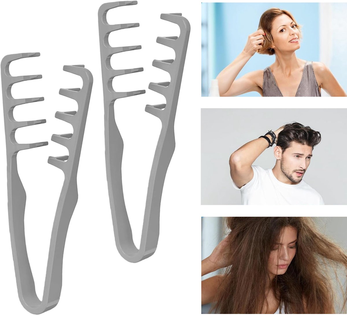 2 Pieces - Hair Styling Comb - Coarse Texture Comb - Comb for Frizzy Hair - Hair Care Instrument for Home Styling In the Hair Salon Hair Tool - Suitable for Back-Swept Hairstyles - Volume for the Hair Roots with Bangs - SOLLBRY® - Image 1