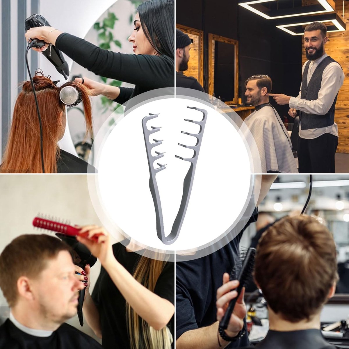 2 Pieces - Hair Styling Comb - Coarse Texture Comb - Comb for Frizzy Hair - Hair Care Instrument for Home Styling In the Hair Salon Hair Tool - Suitable for Back-Swept Hairstyles - Volume for the Hair Roots with Bangs - SOLLBRY® - Image 4