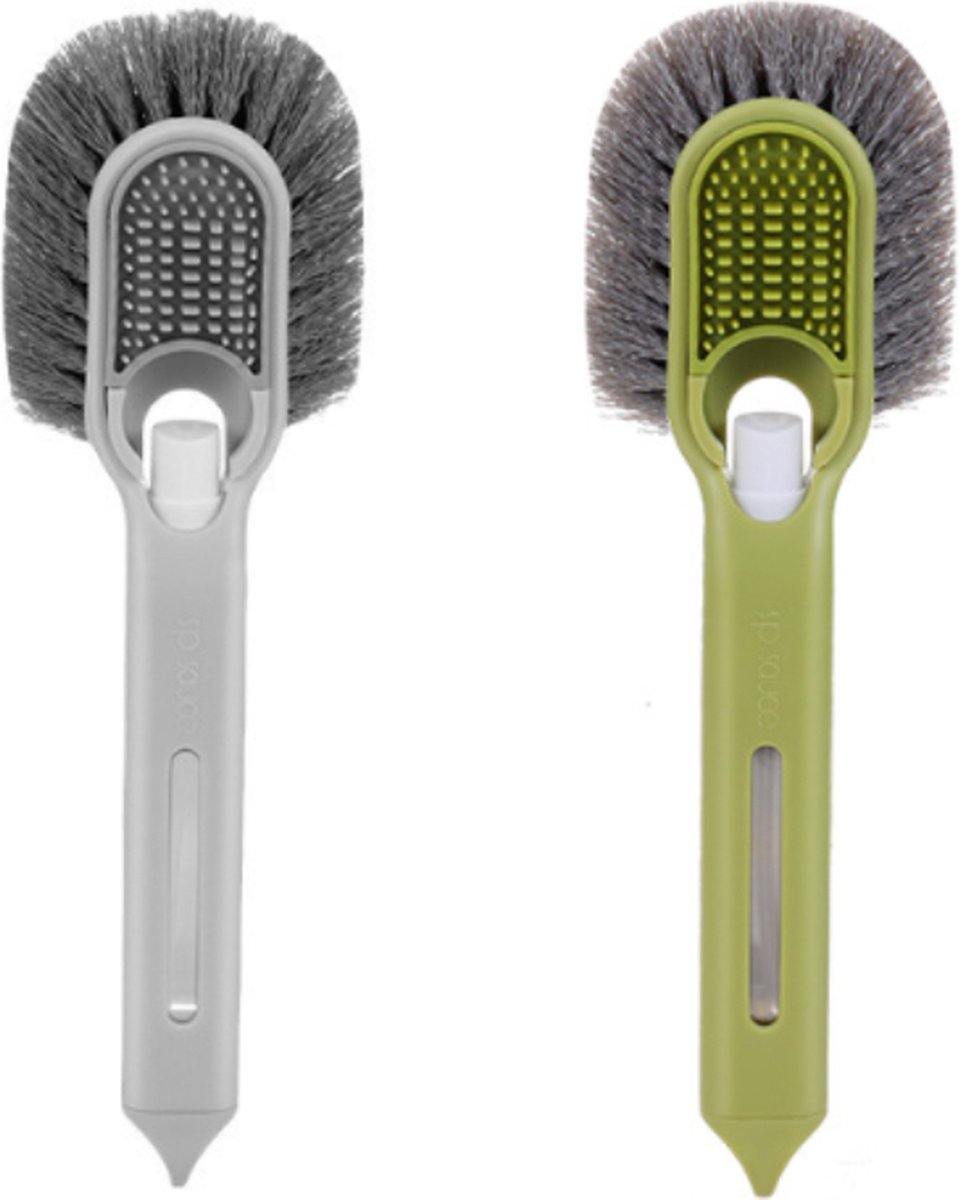 Shoe Cleaning Brush - Shoe Brush - Set of 2 Multifunctional Liquid Shoe Brushes - Refillable - Cleaning - Brush - Brush for Shoes - Shoe Care - Soft with Liquid Box - Image 1
