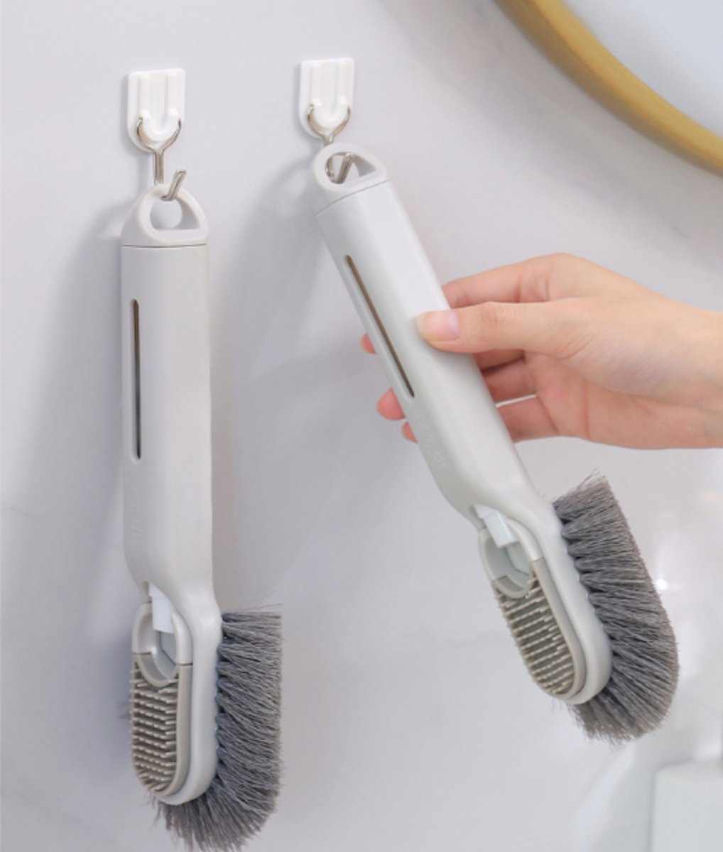 Shoe Cleaning Brush - Shoe Brush - Set of 2 Multifunctional Liquid Shoe Brushes - Refillable - Cleaning - Brush - Brush for Shoes - Shoe Care - Soft with Liquid Box - Image 4