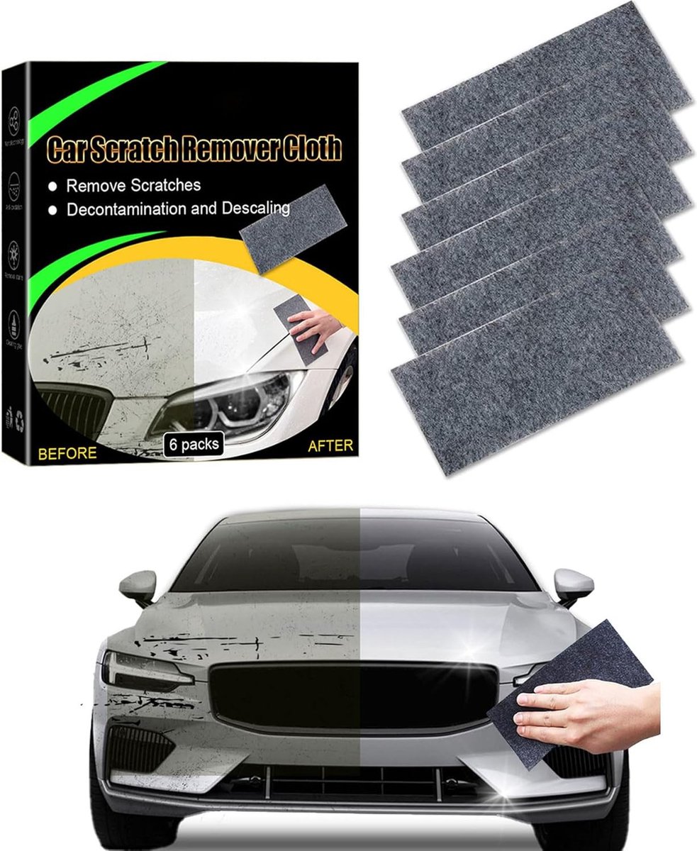 6 Pieces - Car Paint Scratch Remover Scratch Repair Cloth - Microfiber Cloths Professional - Nano Sparkle Cloth - Nano Scratch Cloth Clean Tool Repair Polishing Cloth - Car Scratch Repair Cloth Nano Magic Cloth - For cars - Image 1