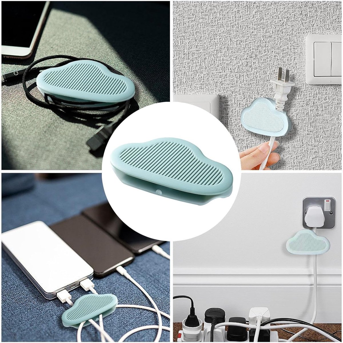 Cable Clips - 8 Pieces - Wire Organizer - Cable Holder - Cable Management - Cable Ties - Cable Organizer - Cable Organizer - Self-Adhesive - For Desk/Wall/Car/Office - For Headphones/Mouse/USB Cable - Image 3