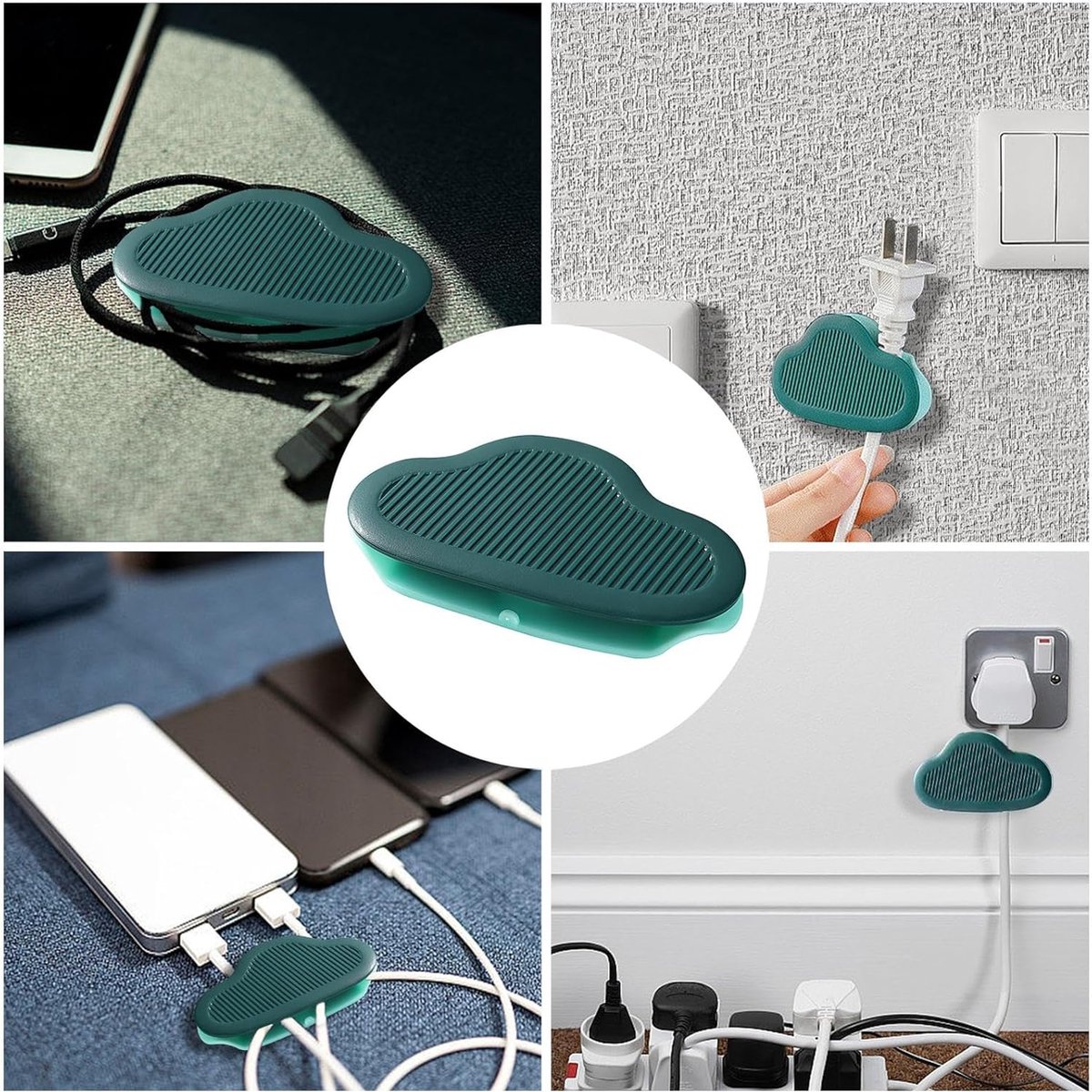Cable Clips - 8 Pieces - Wire Organizer - Cable Holder - Cable Management - Cable Ties - Cable Organizer - Cable Organizer - Self-Adhesive - For Desk/Wall/Car/Office - For Headphones/Mouse/USB Cable - Image 4