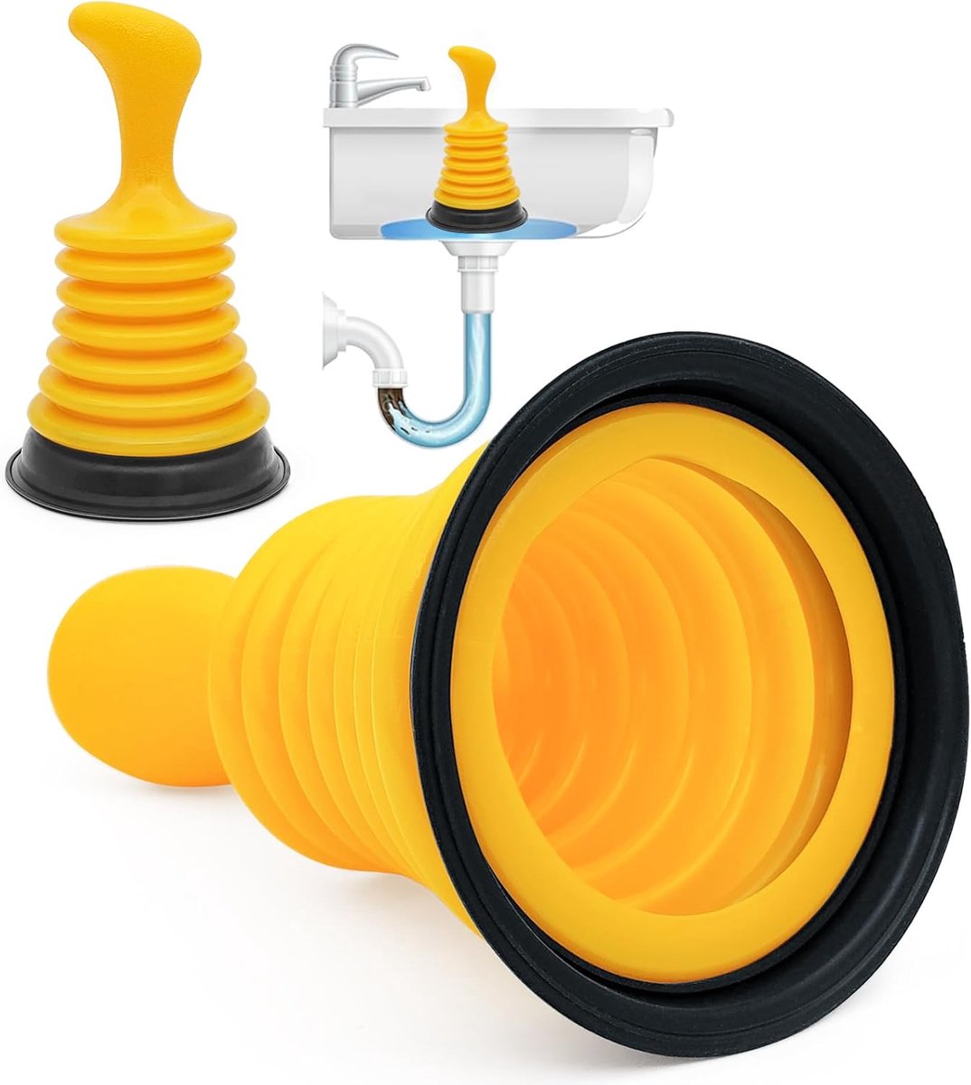Drain Cleaner - Professional Multifunctional Sink Unclogger - Very Effective Toilet Unclogger - High Quality Drain Unclogger - Toilet Unclogger - Plunger - Unclogging Snake - Eco-Friendly - For Toilet, Sink, Shower, Kitchen - Image 1